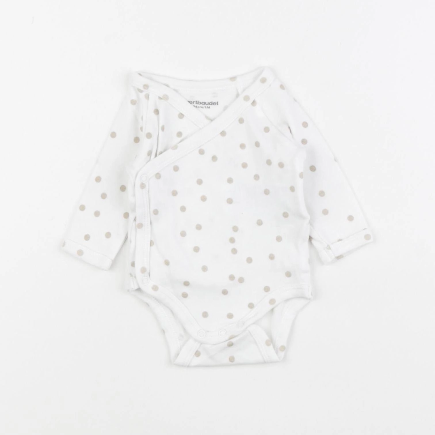 Vertbaudet - body blanc, or - 1 mois