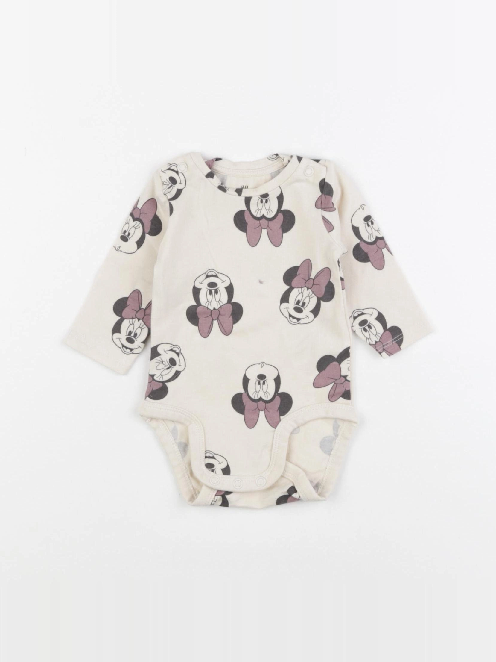 H&M - body beige, rose - 1 mois