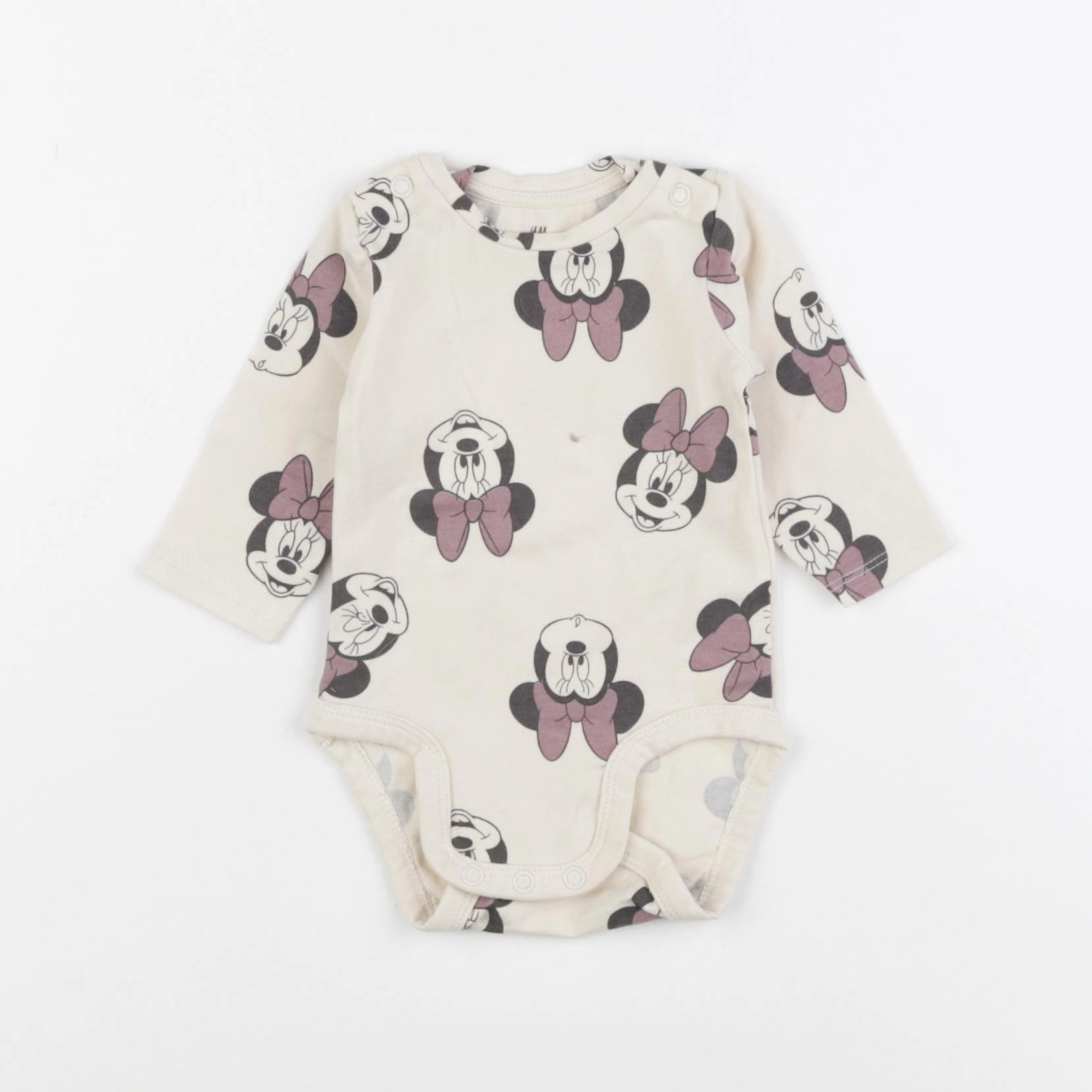 H&M - body beige, rose - 1 mois