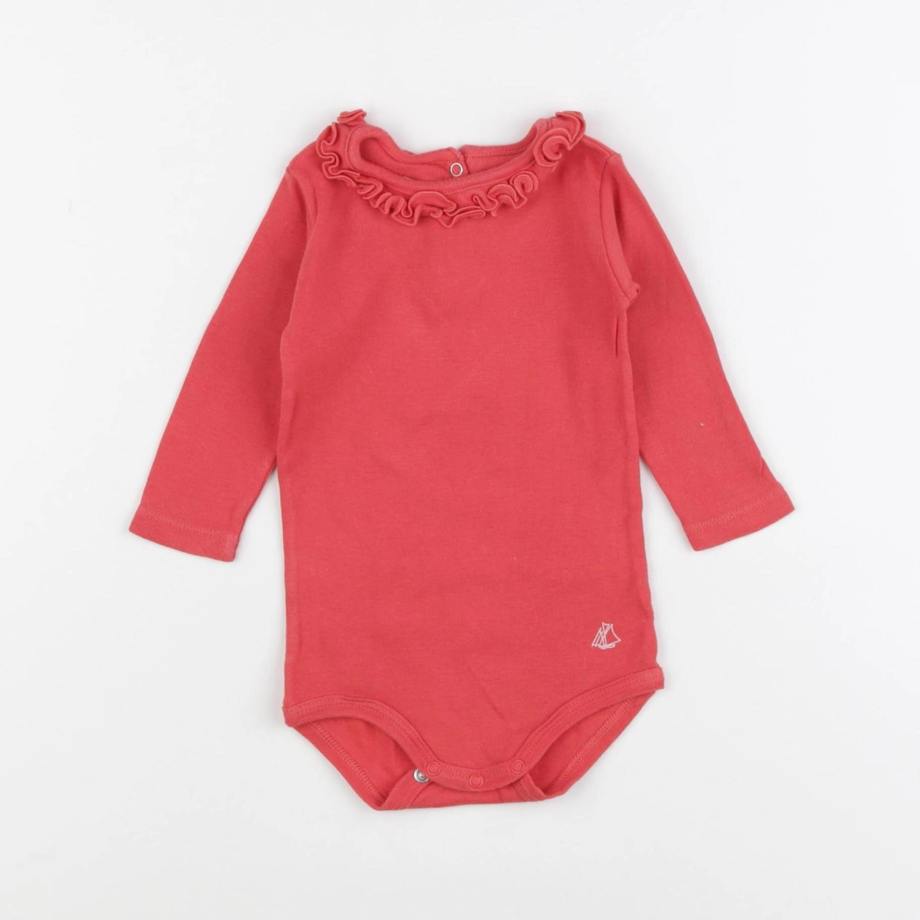 Petit Bateau - body à col rouge - 6 mois