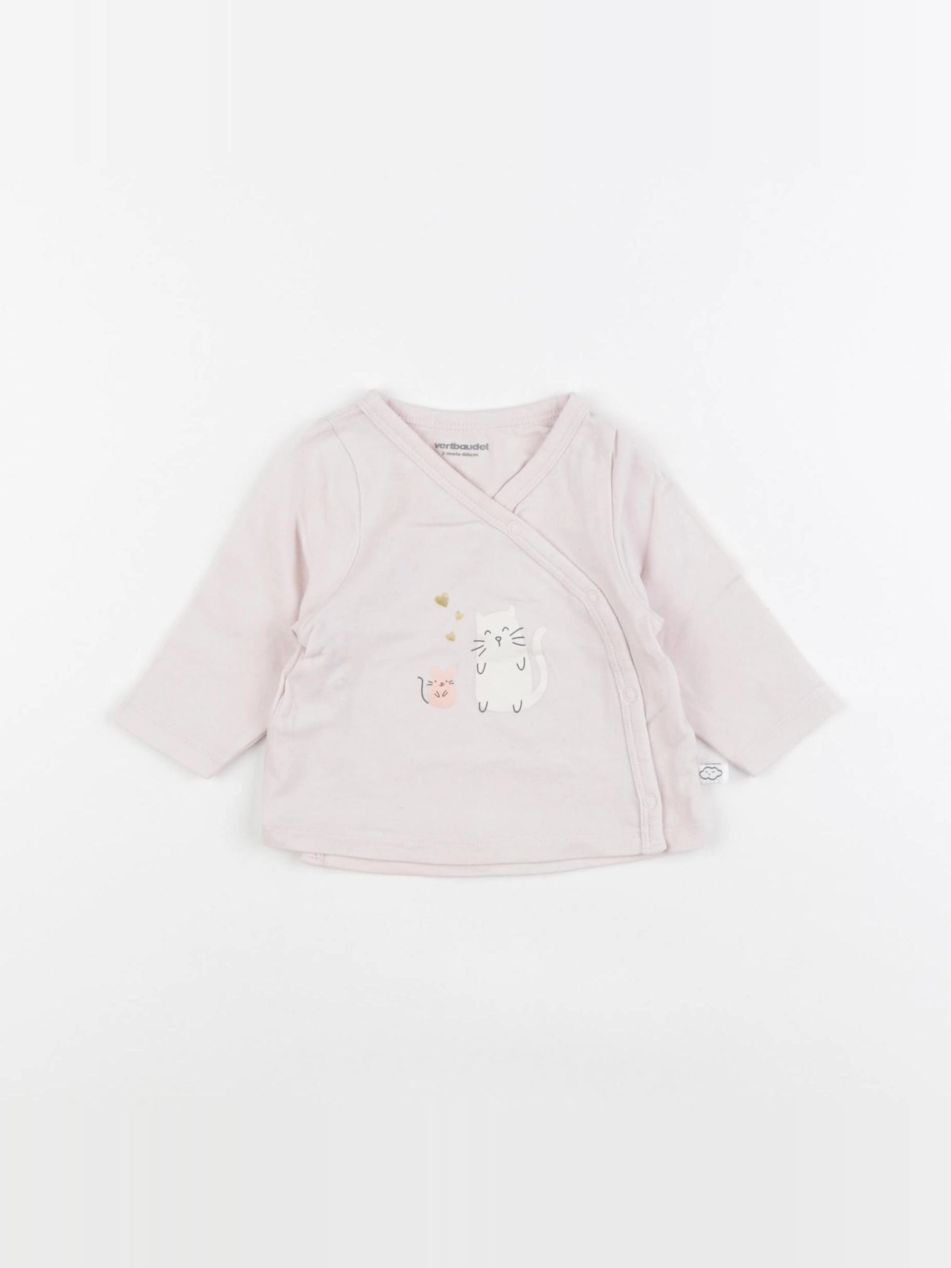 Vertbaudet - tee-shirt rose - 3 mois