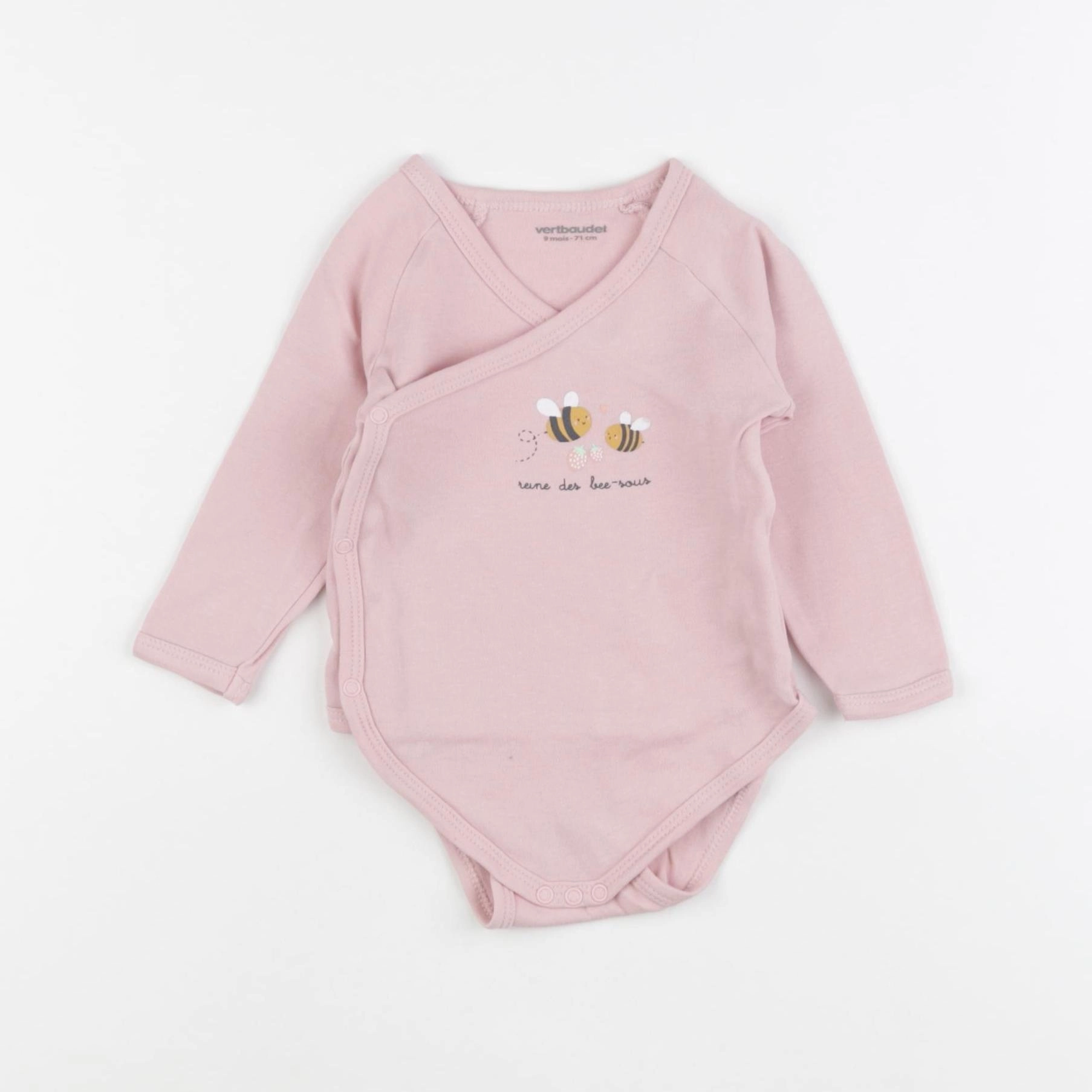 Vertbaudet - body rose - 9 mois
