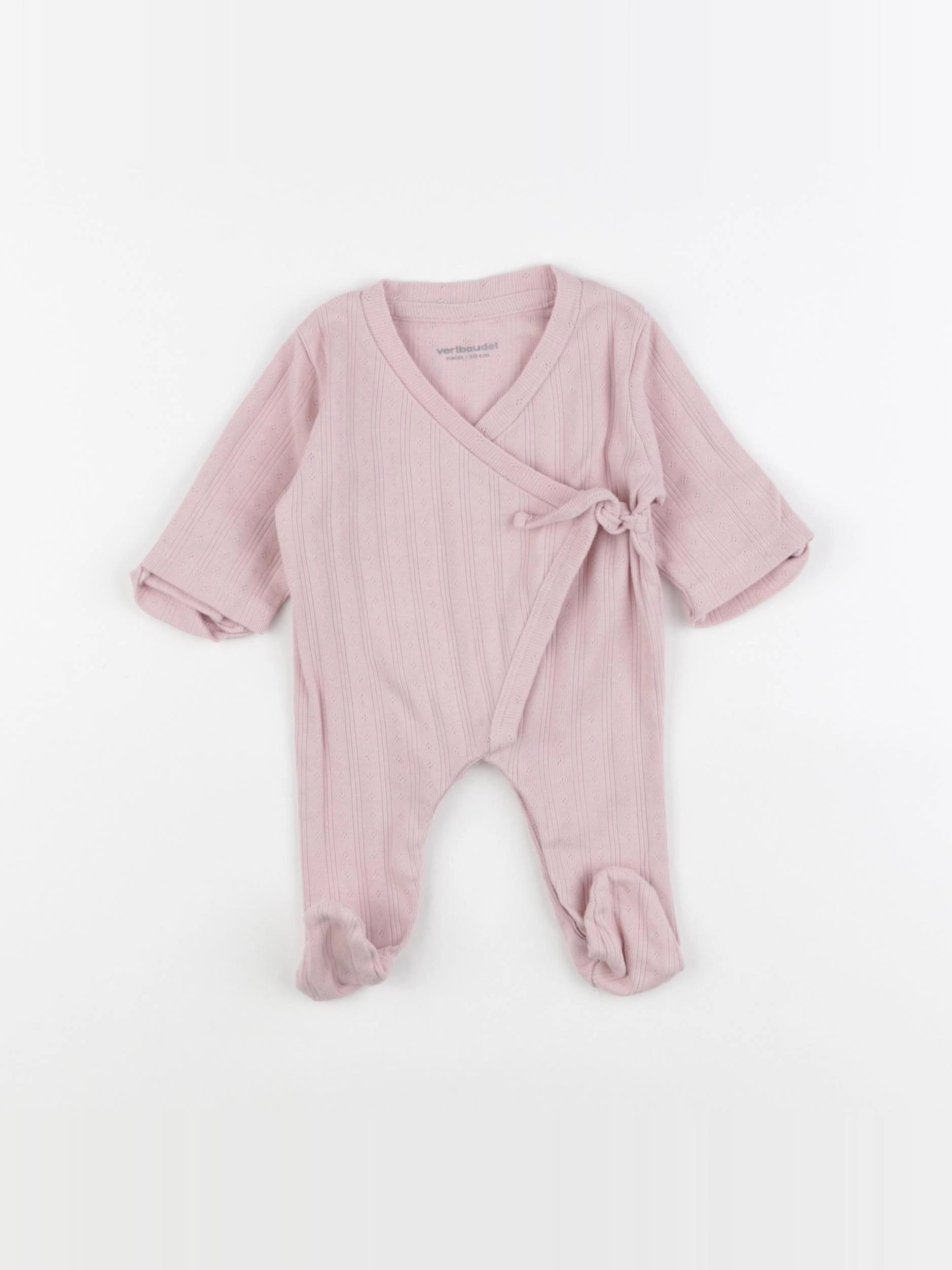 Vertbaudet - pyjama coton rose - 0 mois