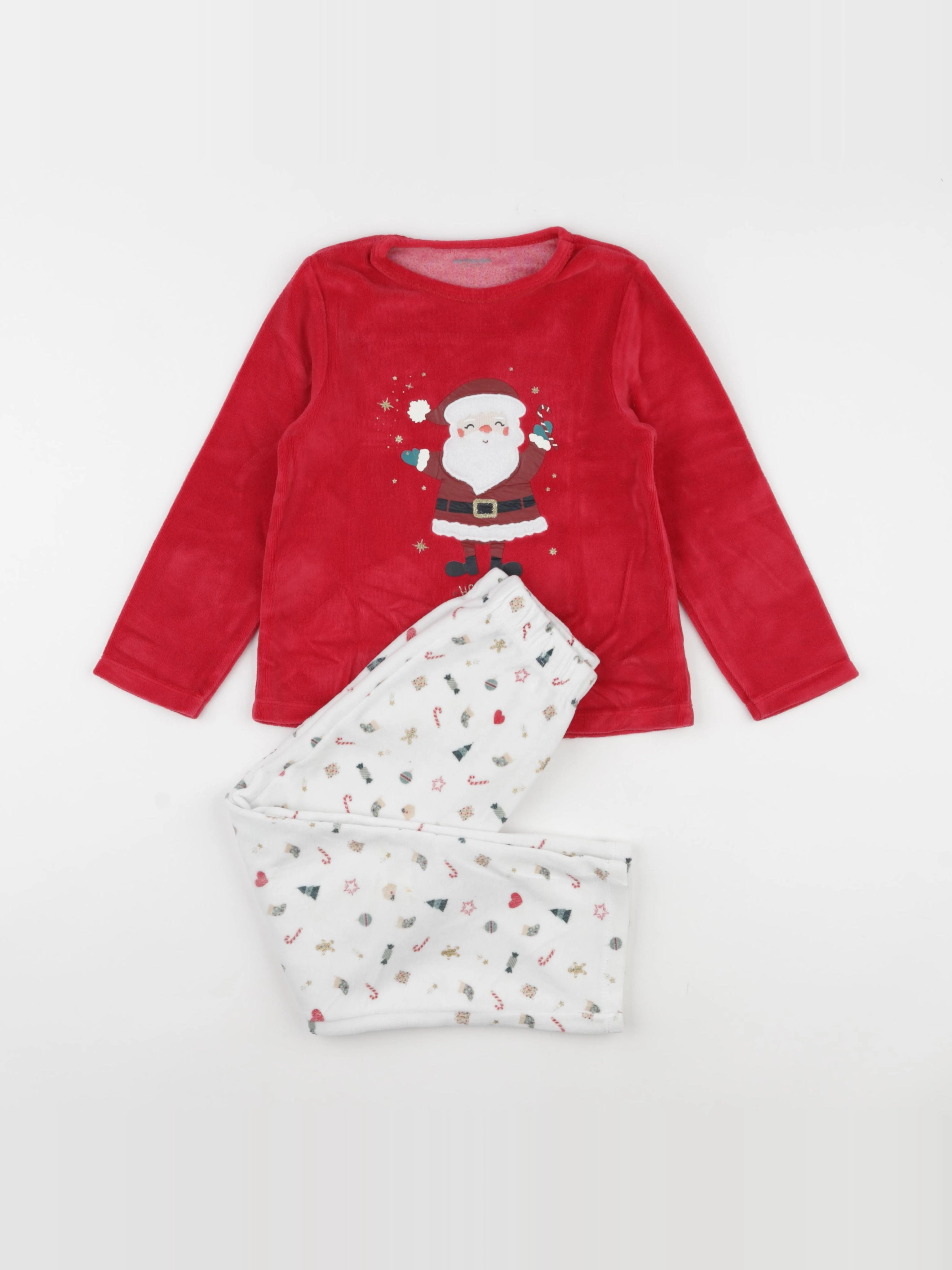 Vertbaudet - pyjama velours blanc - 6 ans