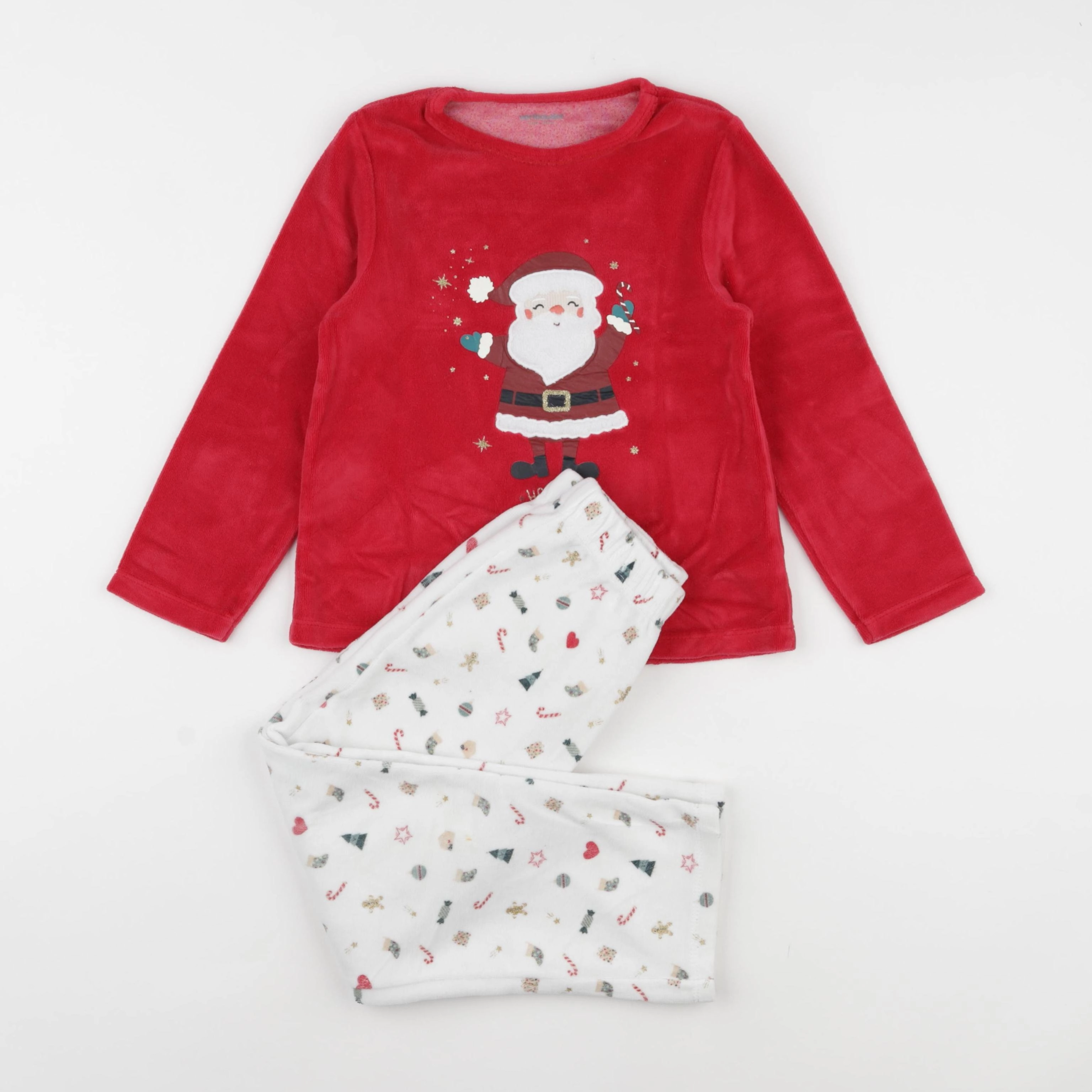Vertbaudet - pyjama velours blanc - 6 ans