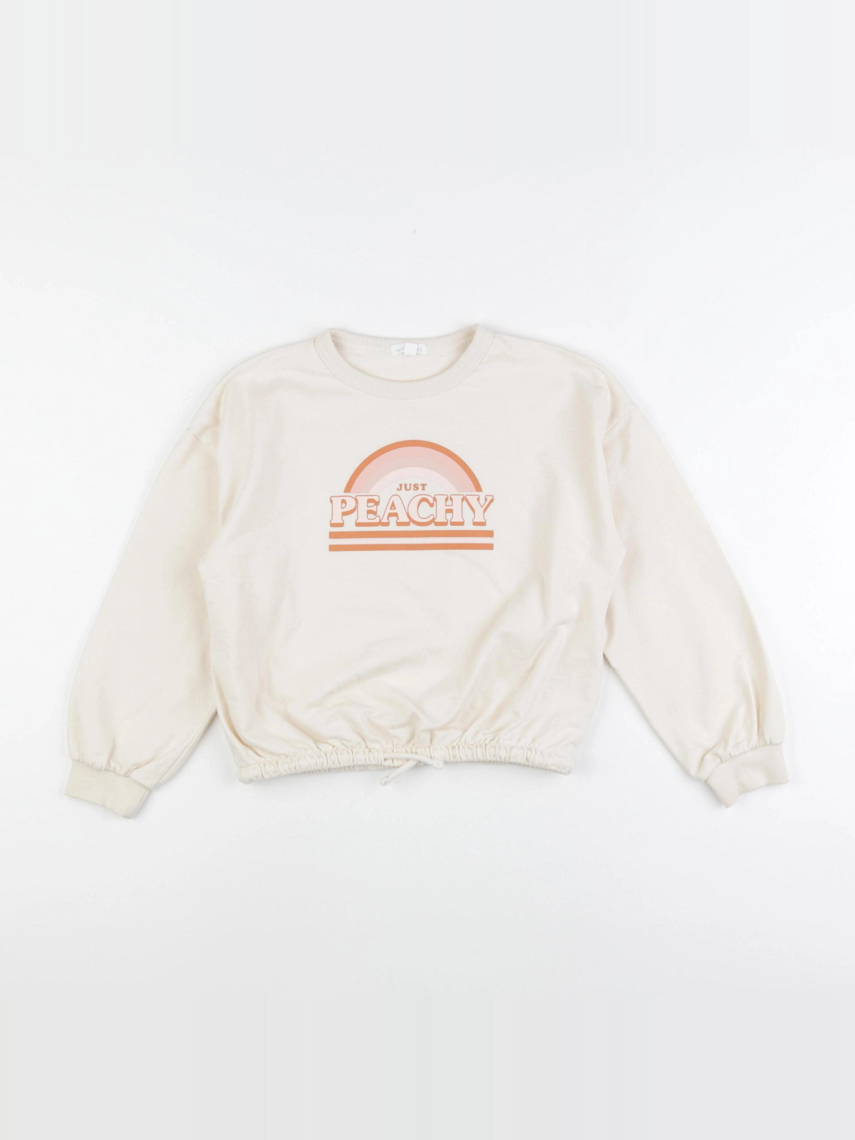 Vertbaudet - sweat beige - 8 ans