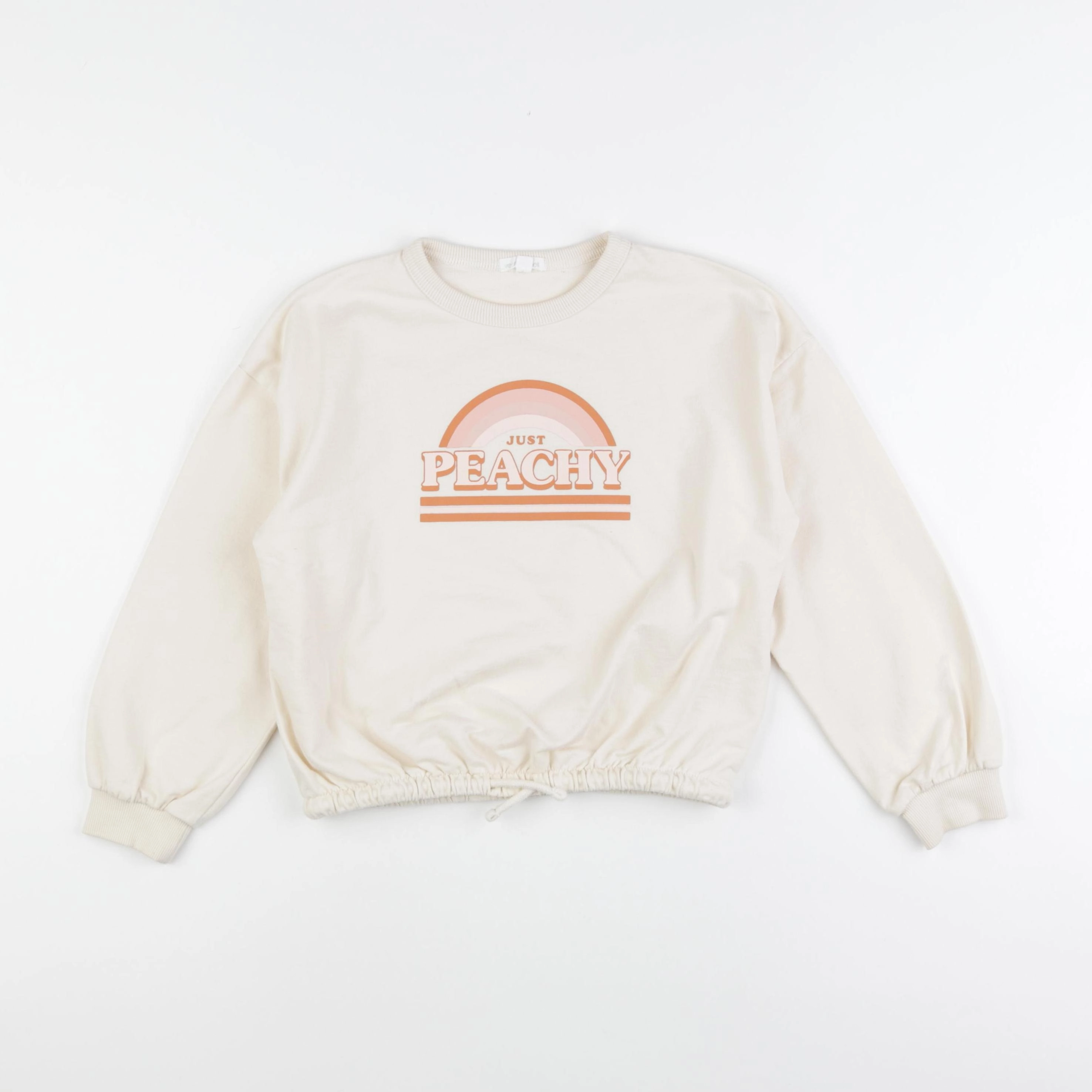 Vertbaudet - sweat beige - 8 ans