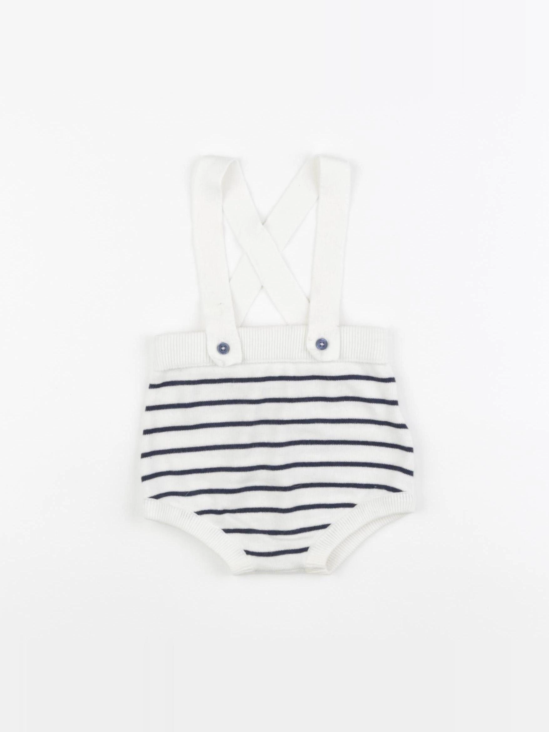 Boutchou - bloomer blanc, bleu - 9 mois