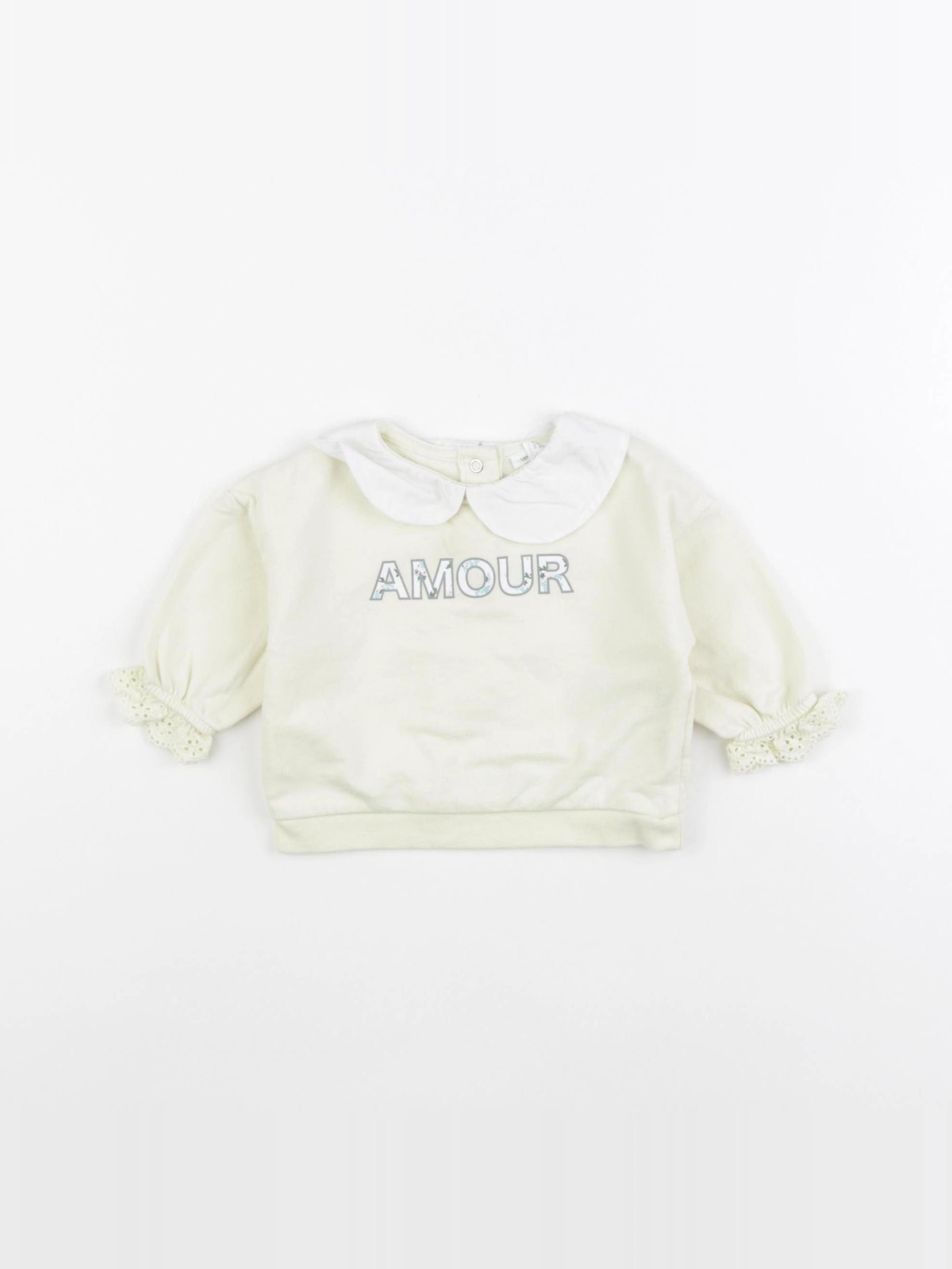 Vertbaudet - sweat jaune - 3 mois
