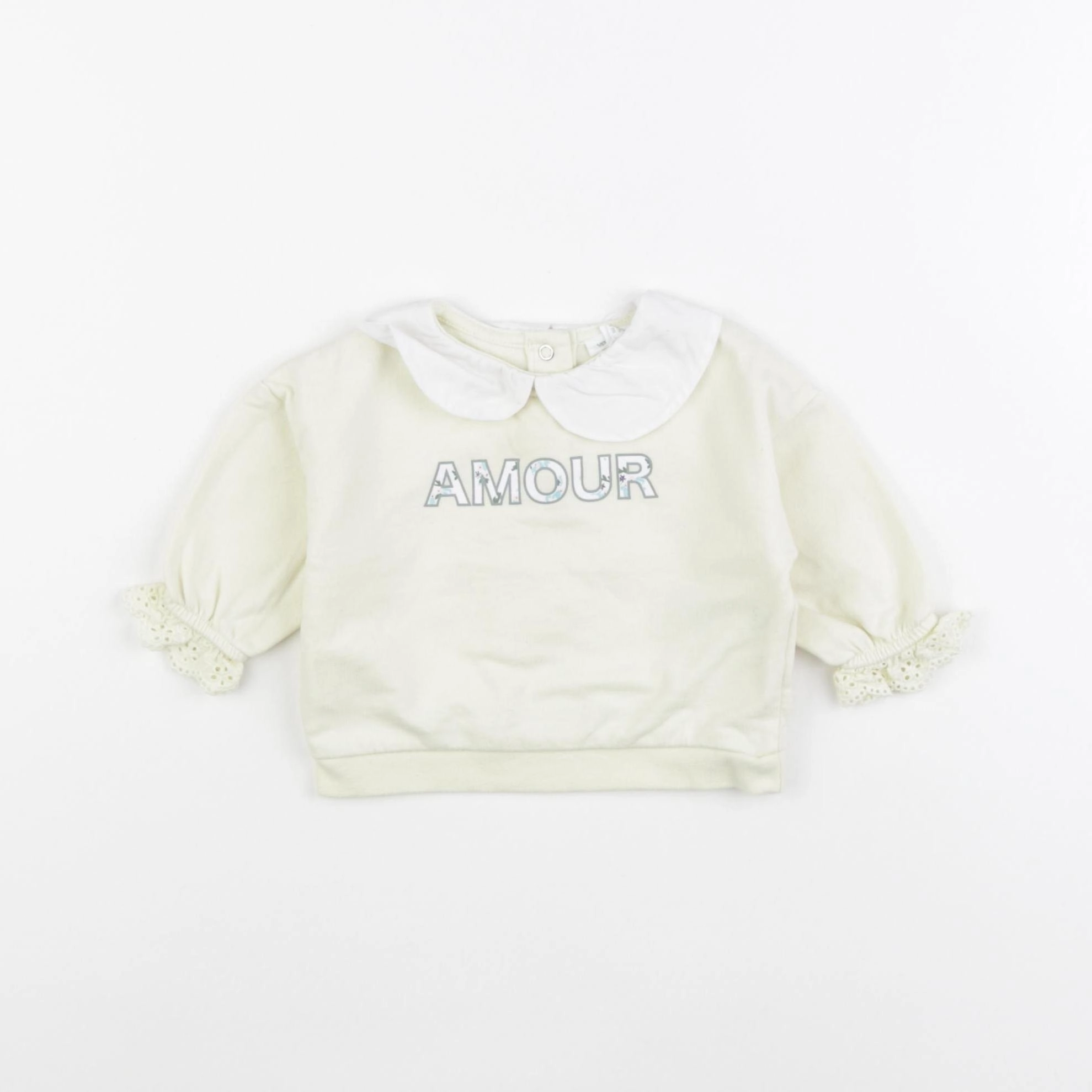 Vertbaudet - sweat jaune - 3 mois