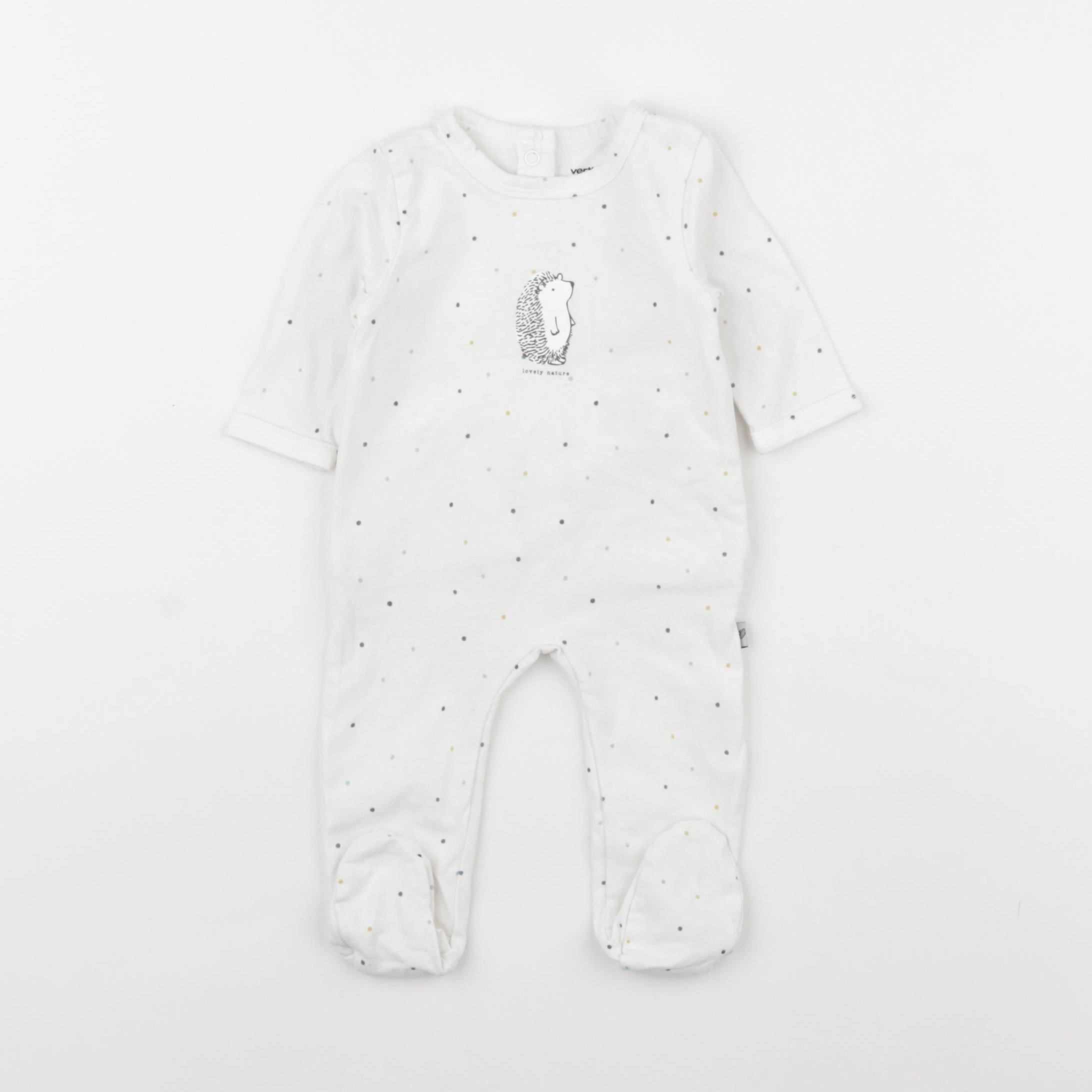 Vertbaudet - pyjama coton blanc - 1 mois