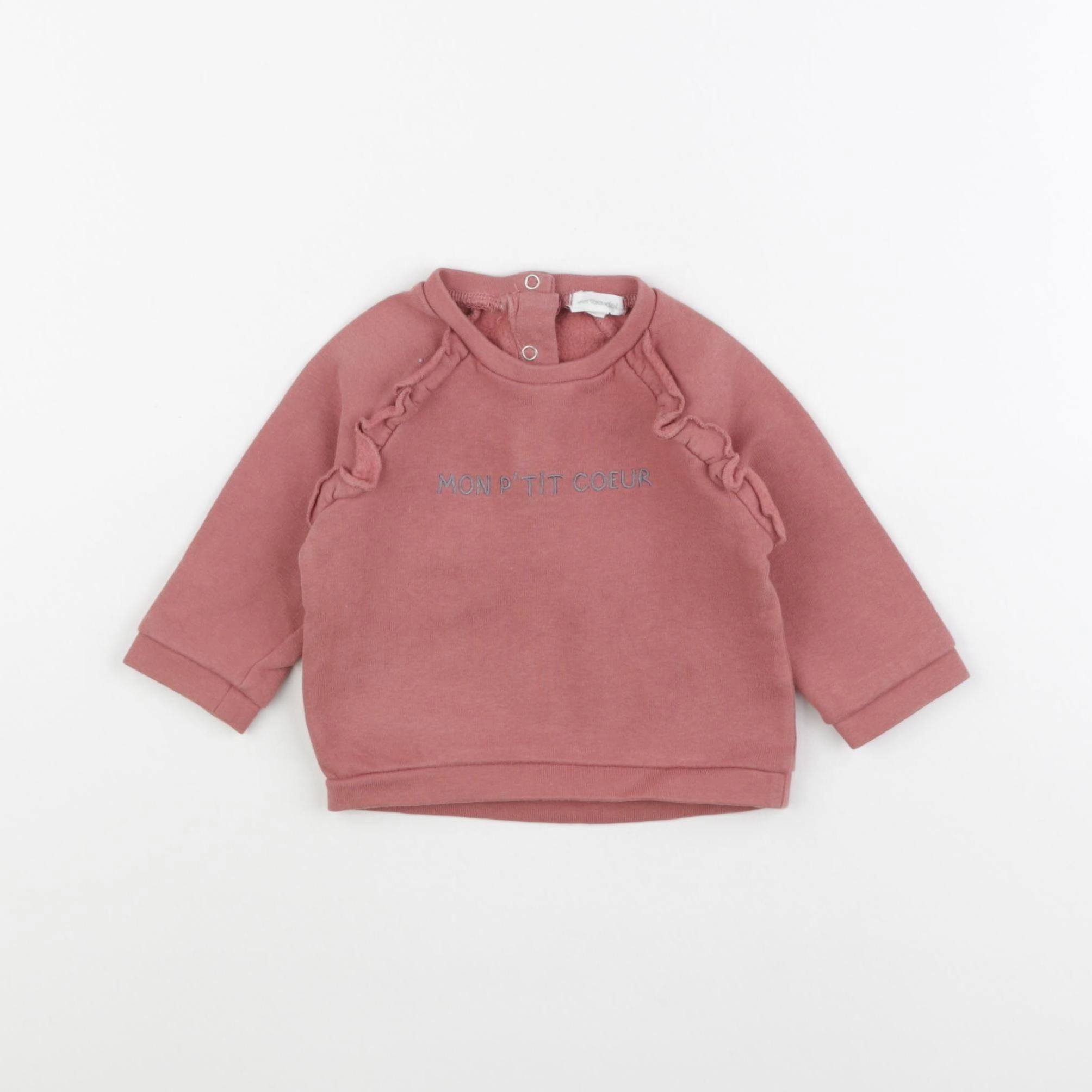 Vertbaudet - sweat rose - 3 mois
