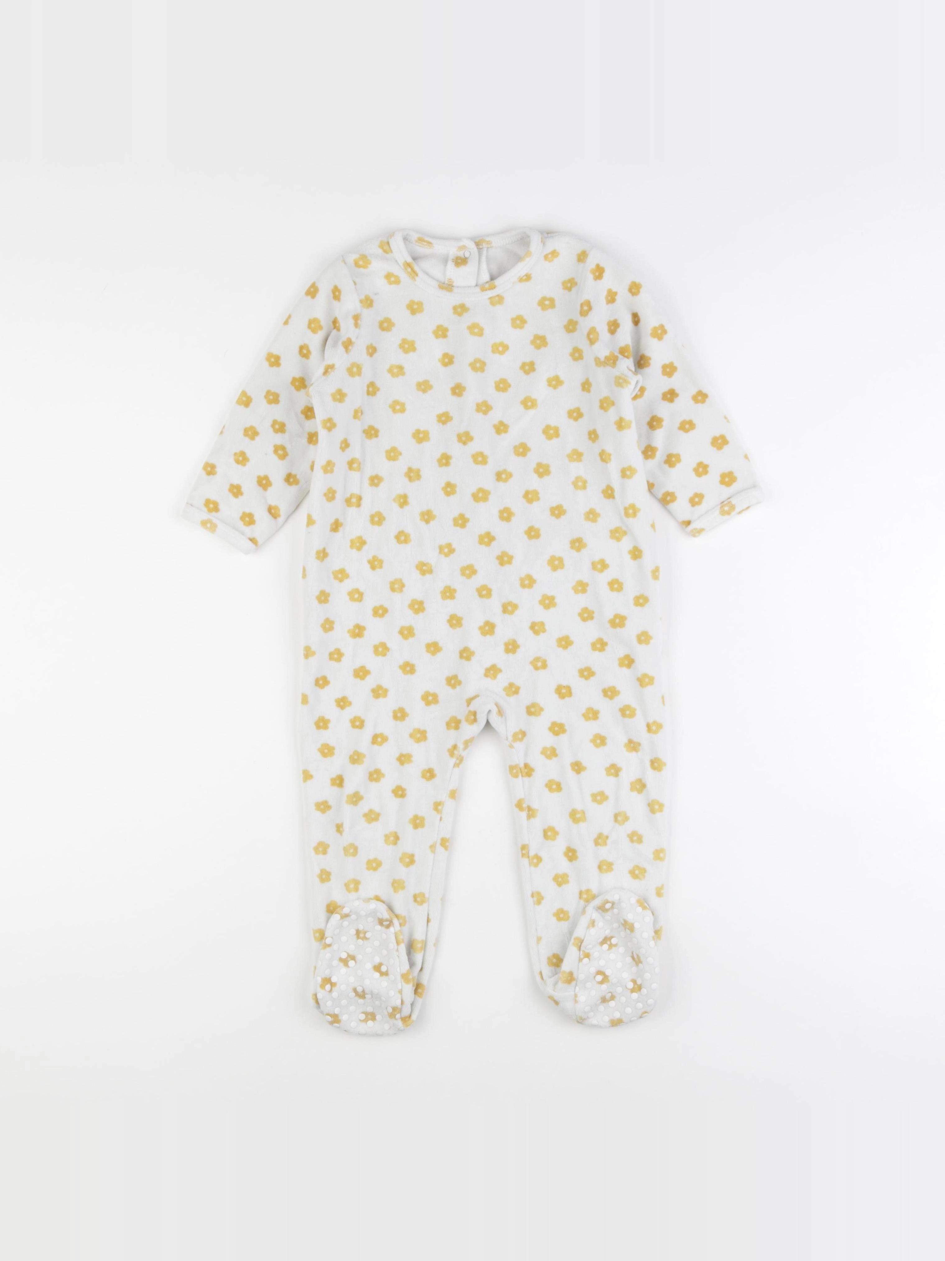 Vertbaudet - pyjama velours jaune - 2 ans