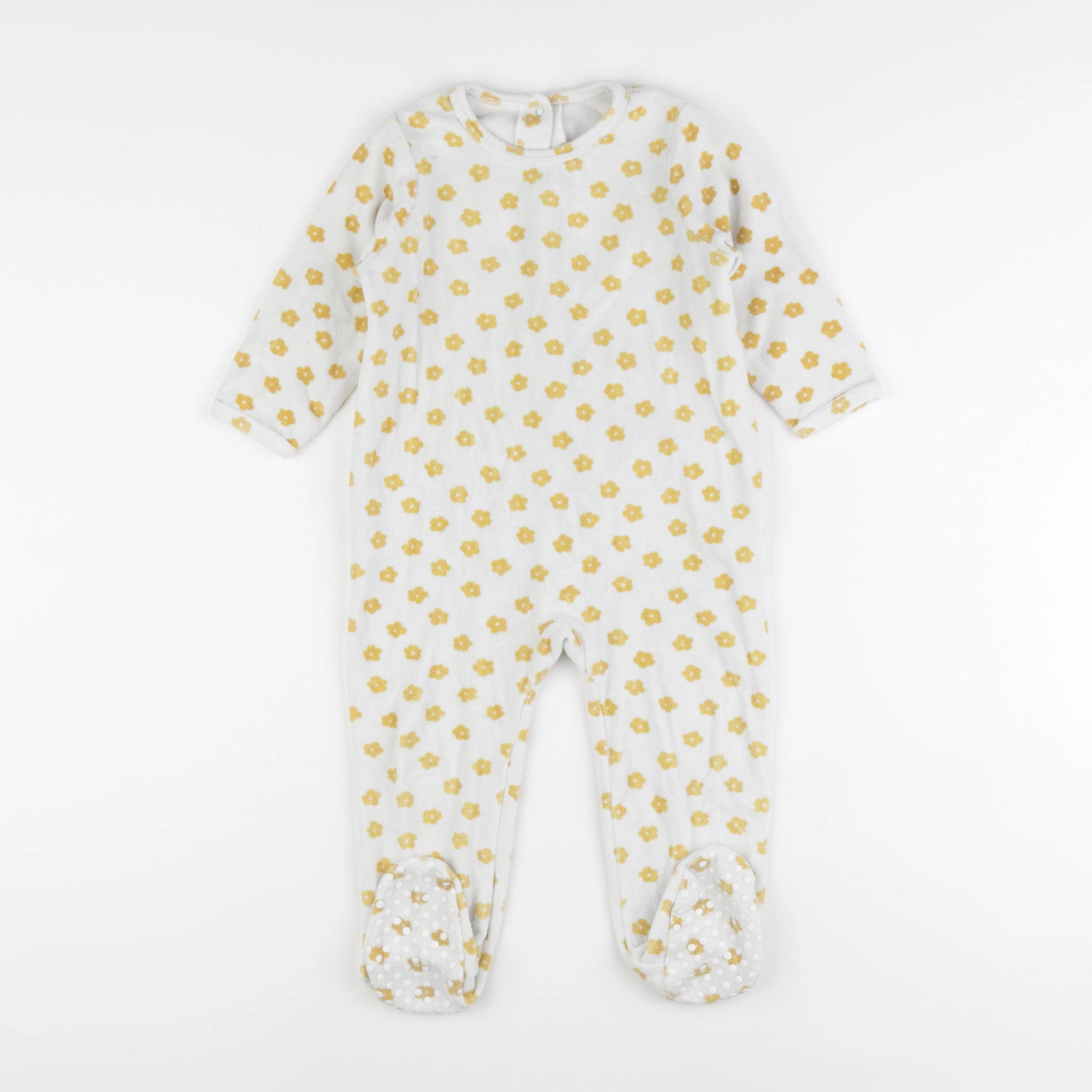Vertbaudet - pyjama velours jaune - 2 ans