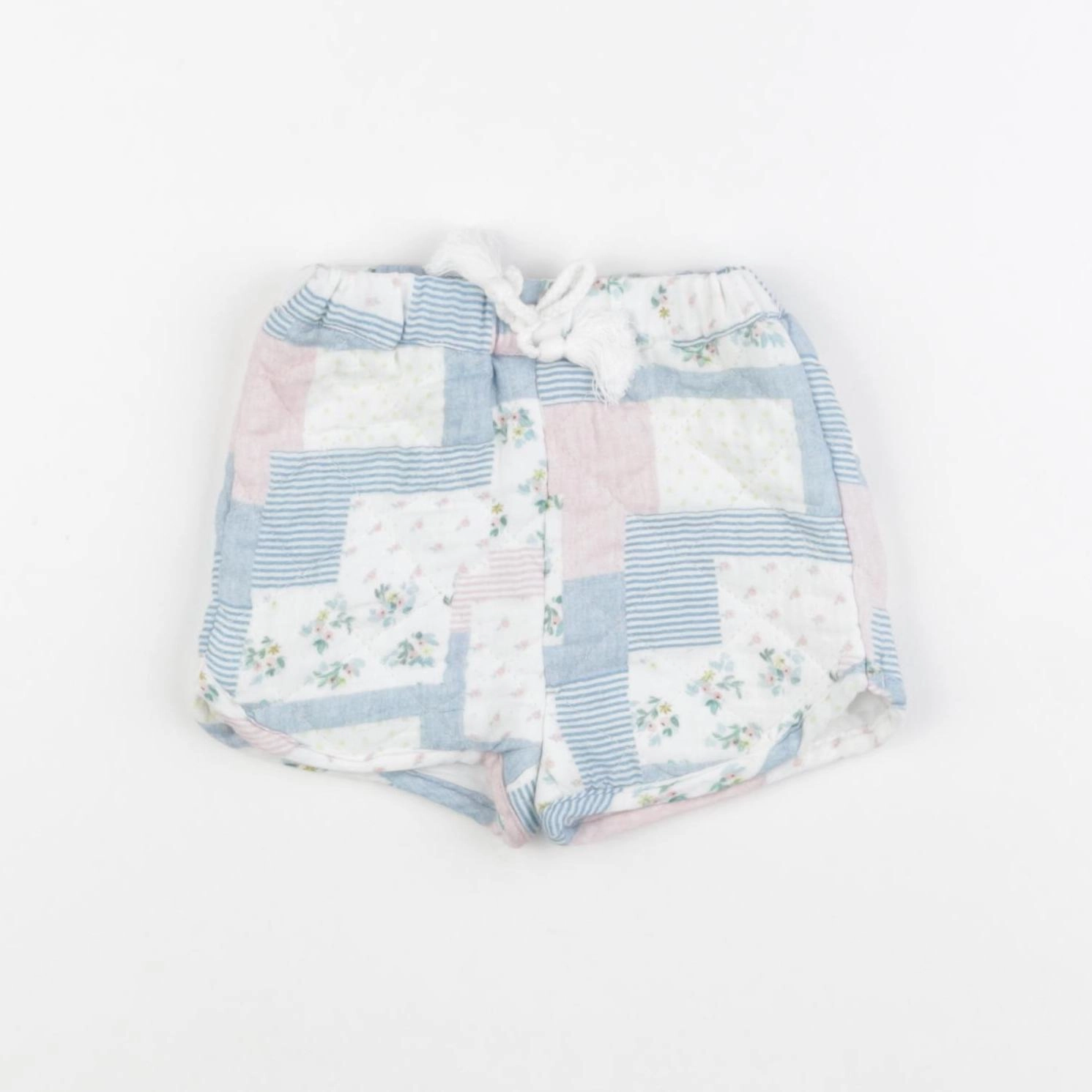 Vertbaudet - short bleu, rose - 3 mois