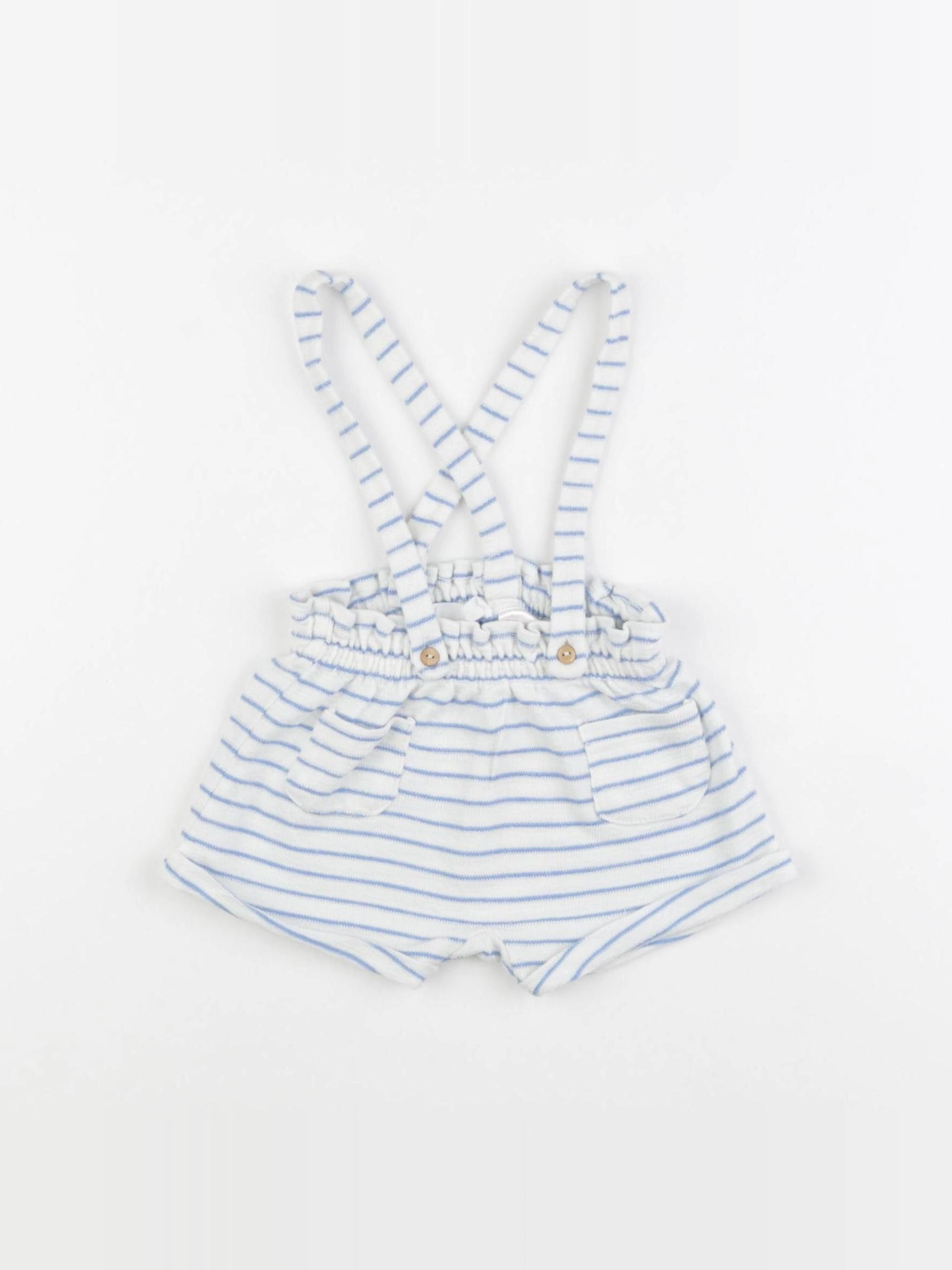 Zara - short bleu, blanc - 1/3 mois