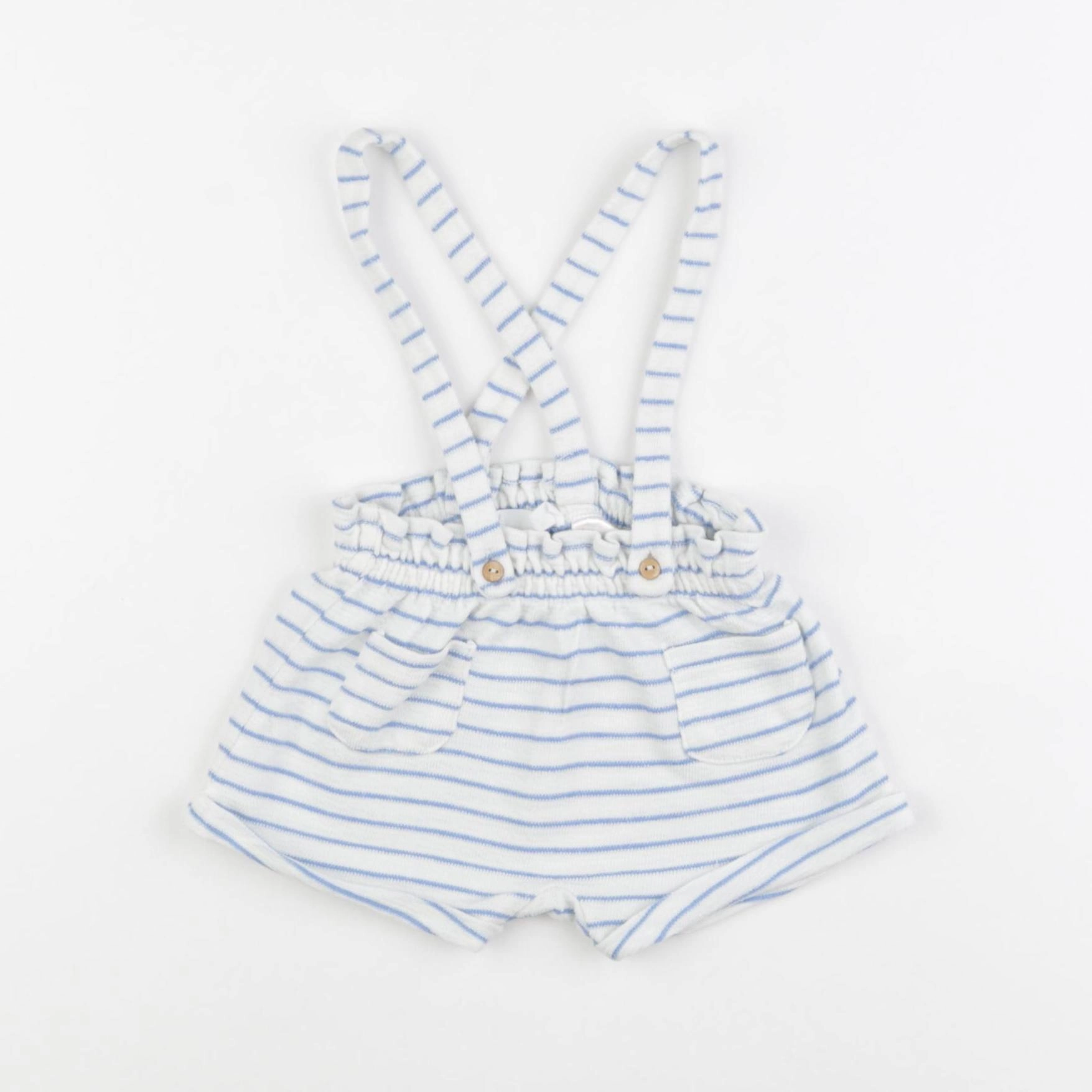 Zara - short bleu, blanc - 1/3 mois