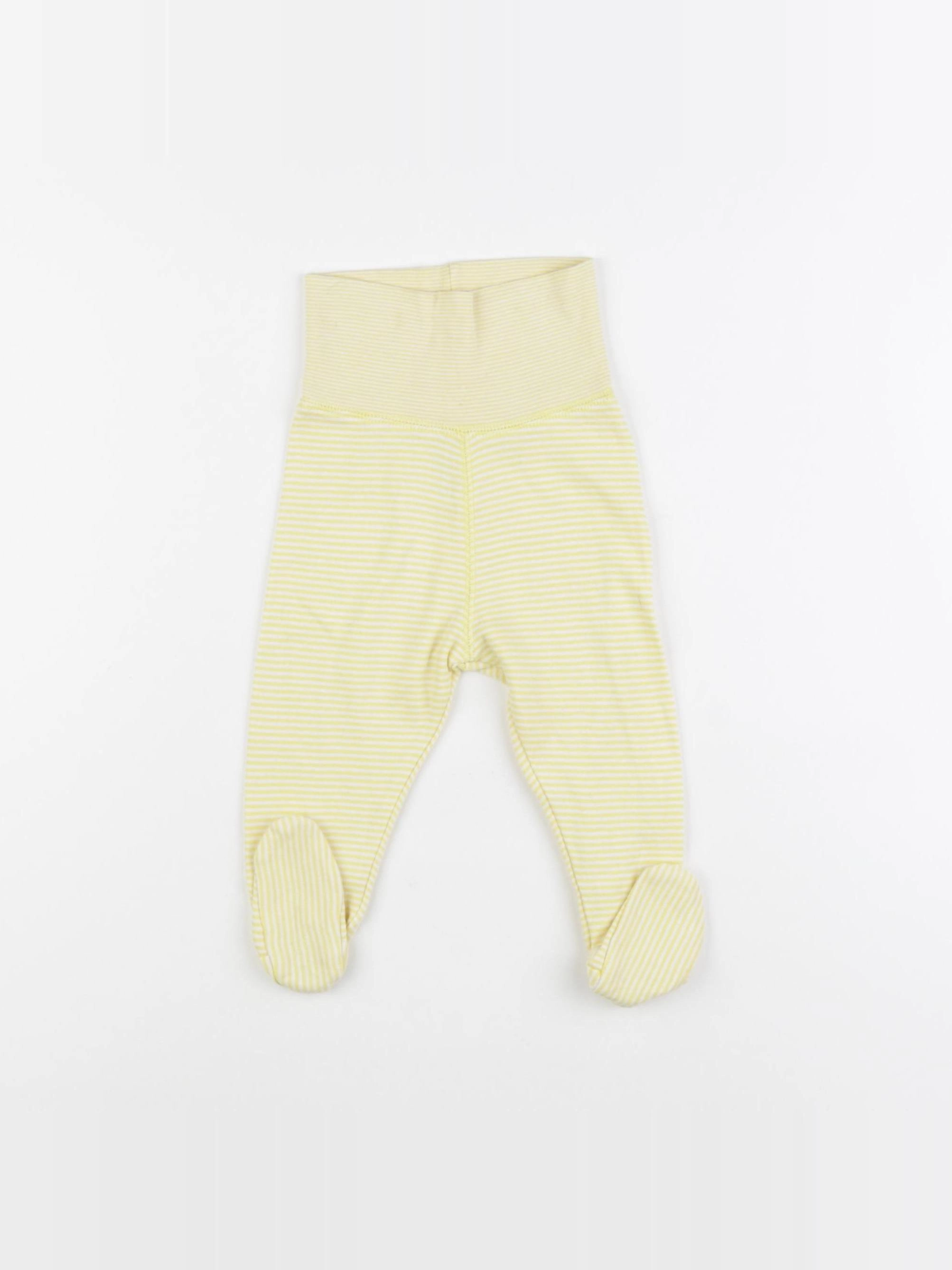 H&M - legging jaune, blanc - 3/6 mois
