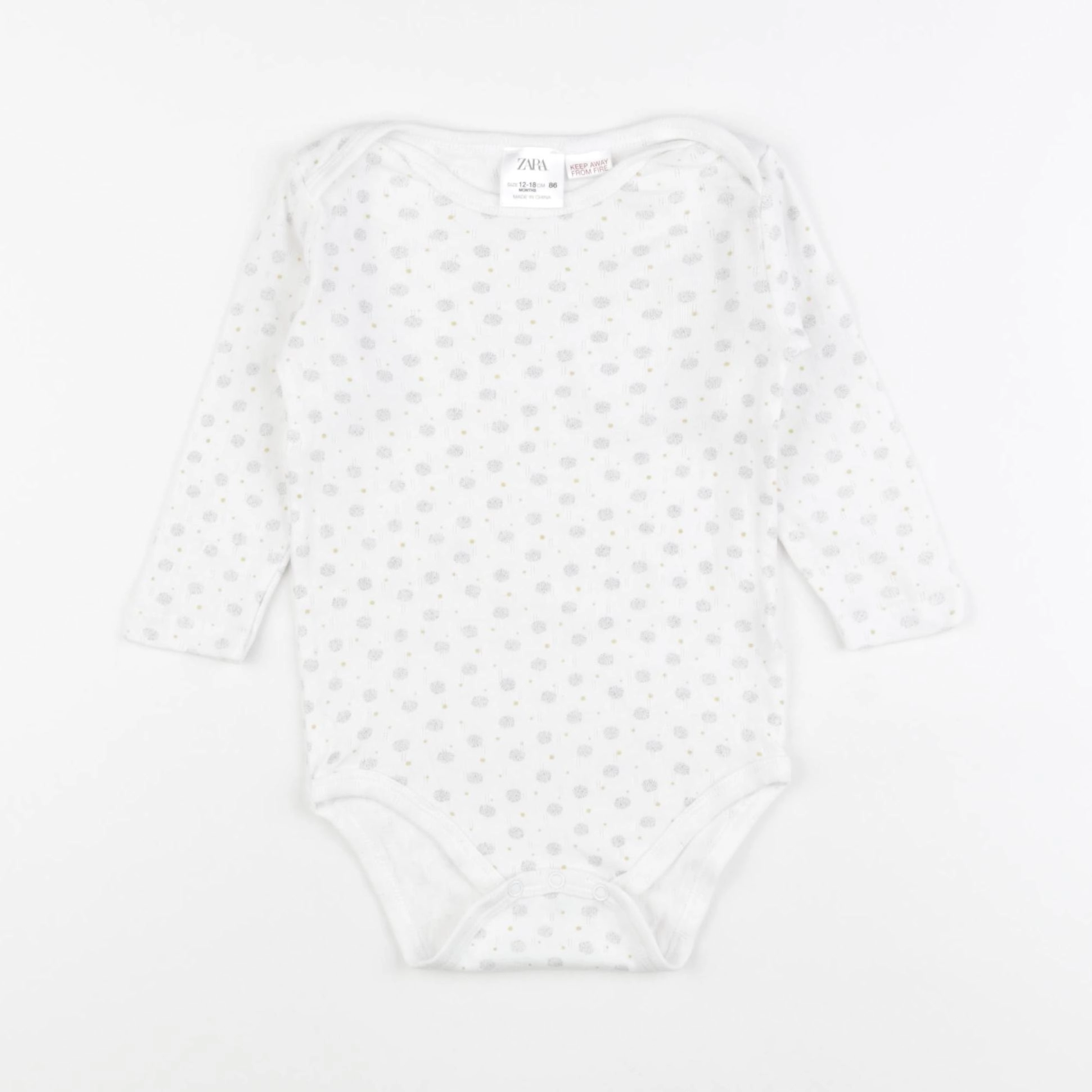 Zara - body blanc - 12/18 mois