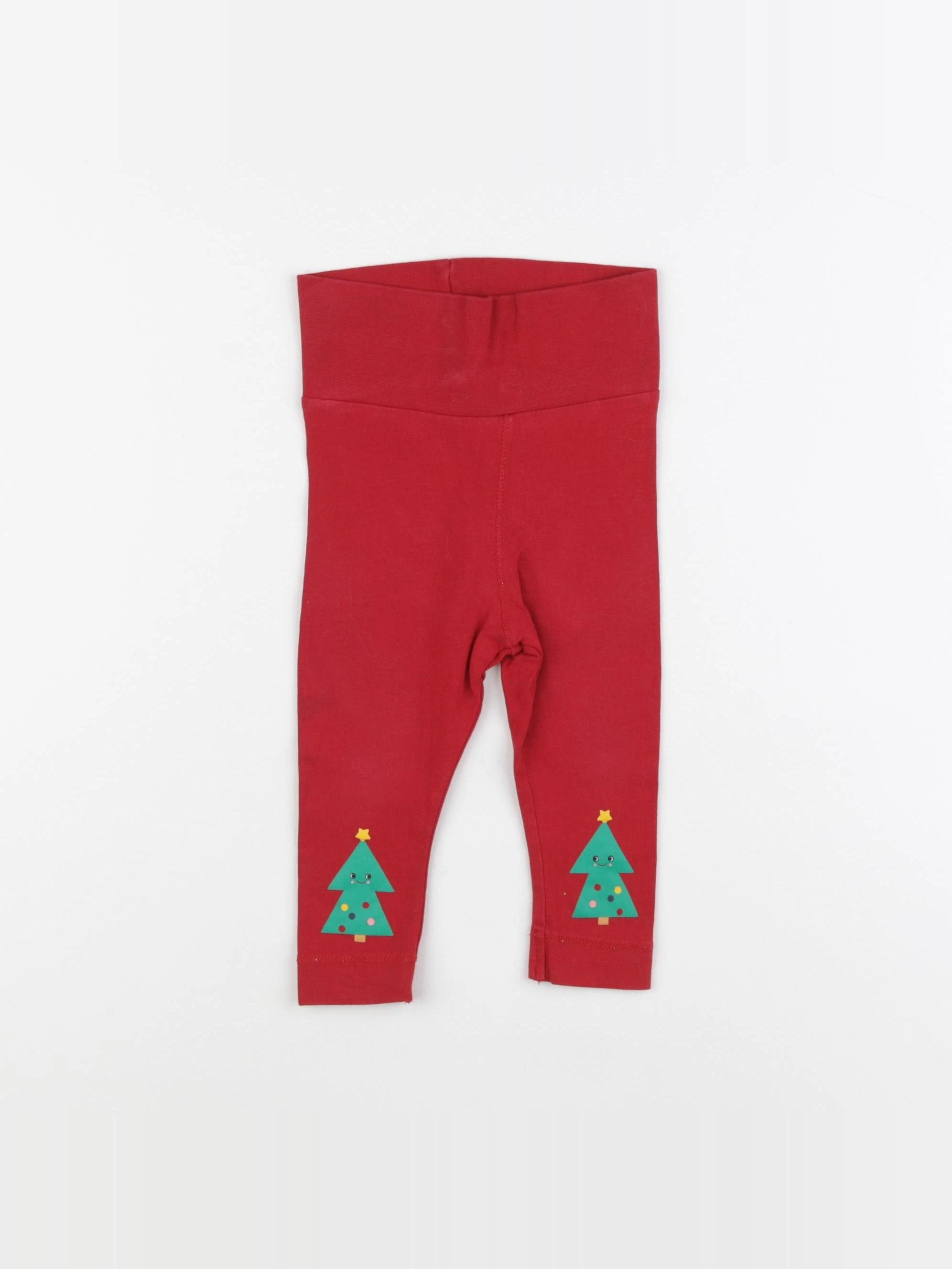 H&M - legging rouge - 6/9 mois