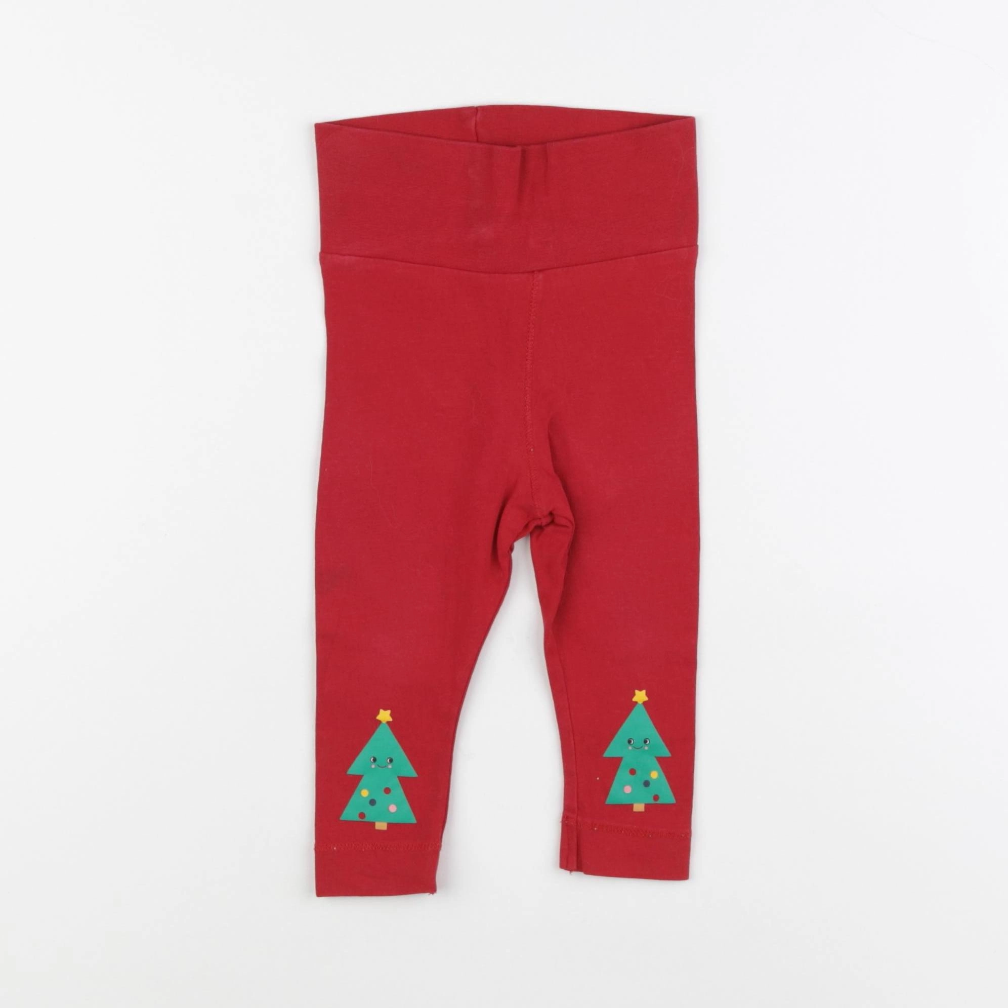 H&M - legging rouge - 6/9 mois