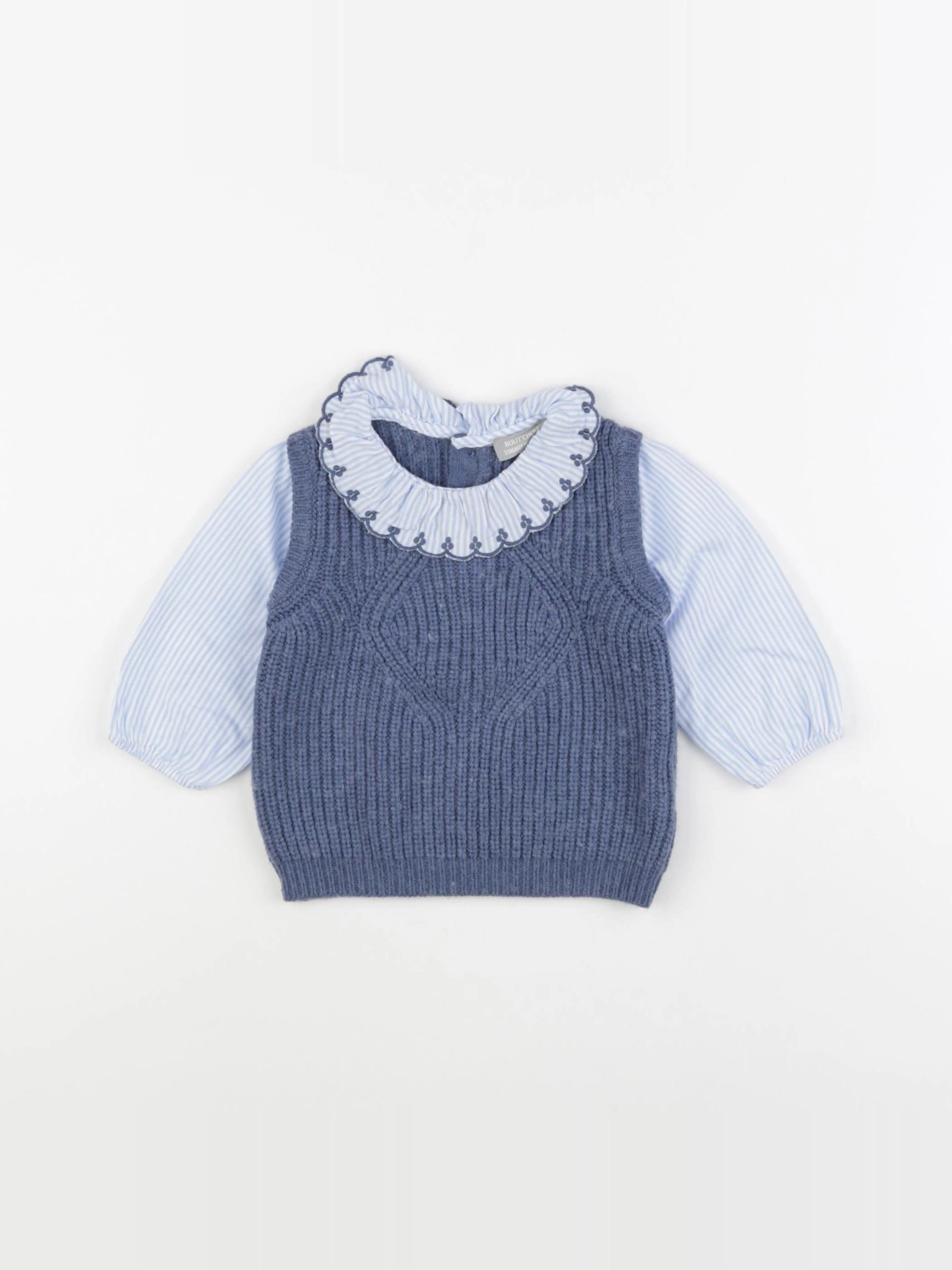 Boutchou - pull bleu - 6 mois