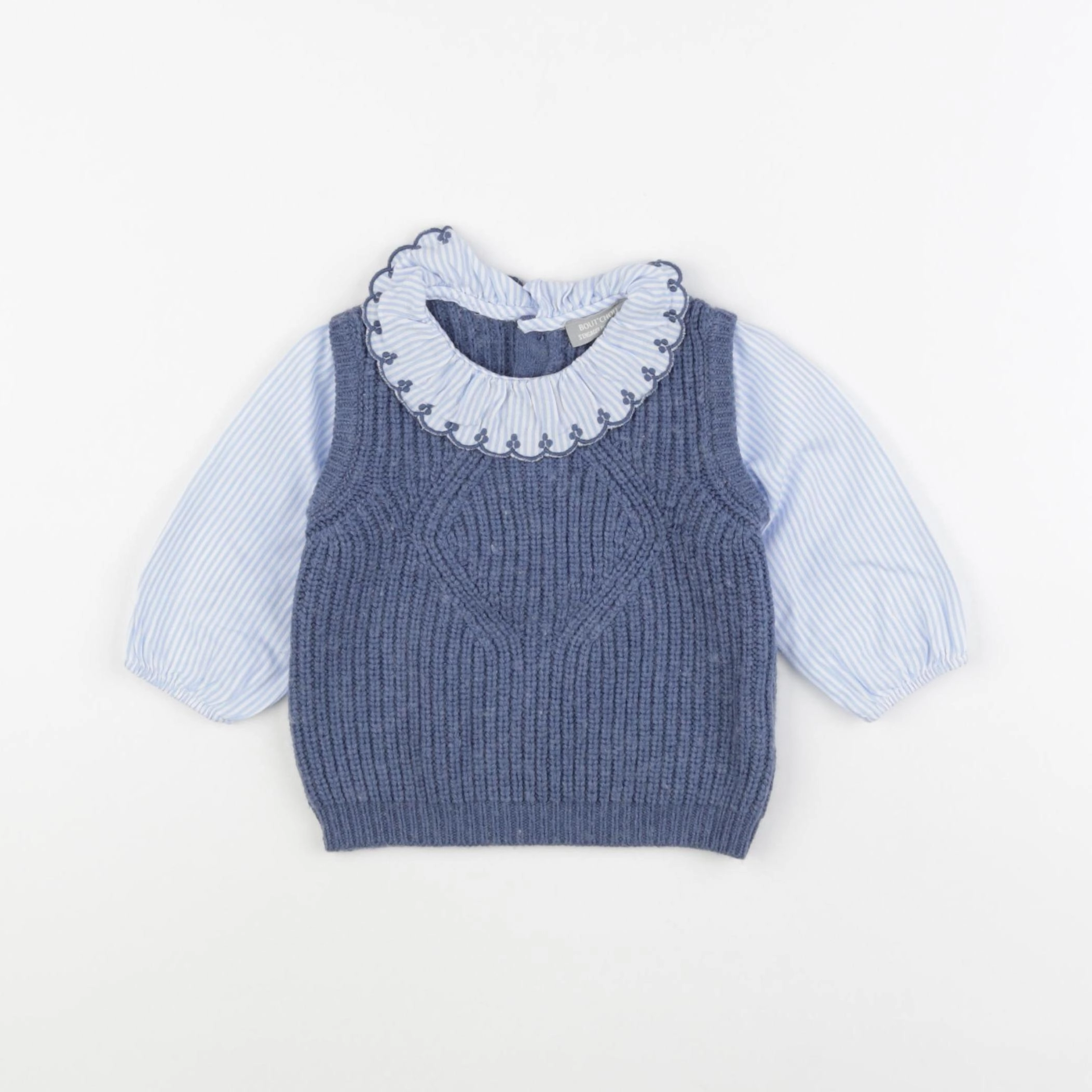 Boutchou - pull bleu - 6 mois