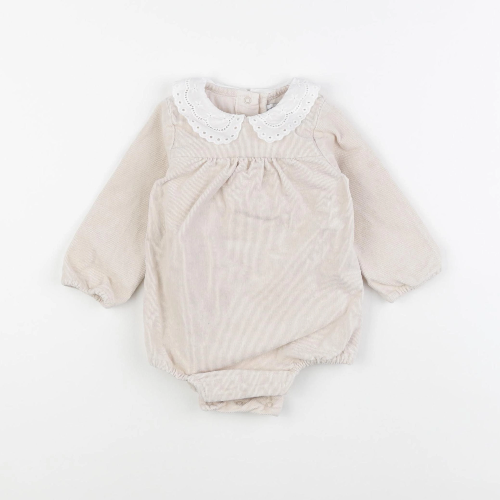 Vertbaudet - combinaison beige - 3/6 mois