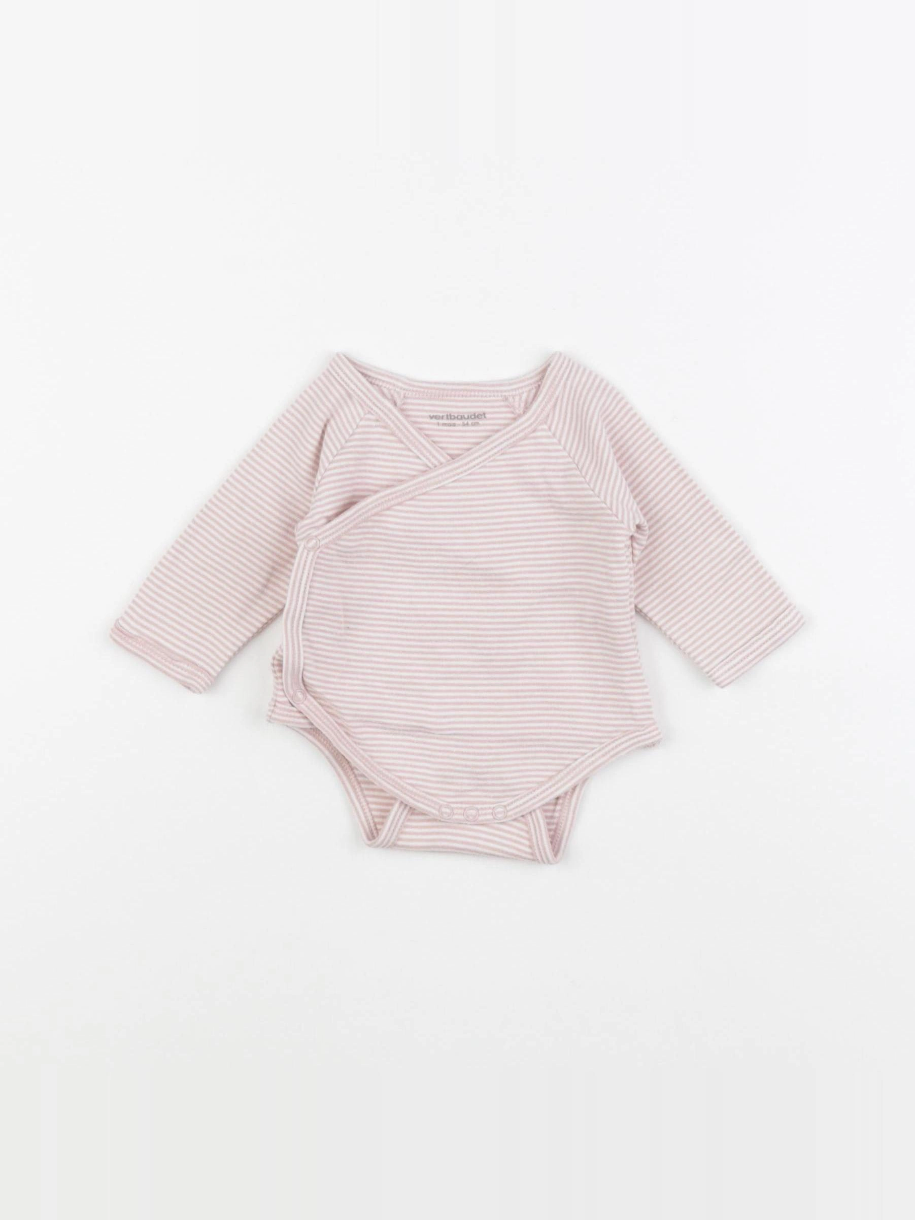 Vertbaudet - body rose - 1 mois