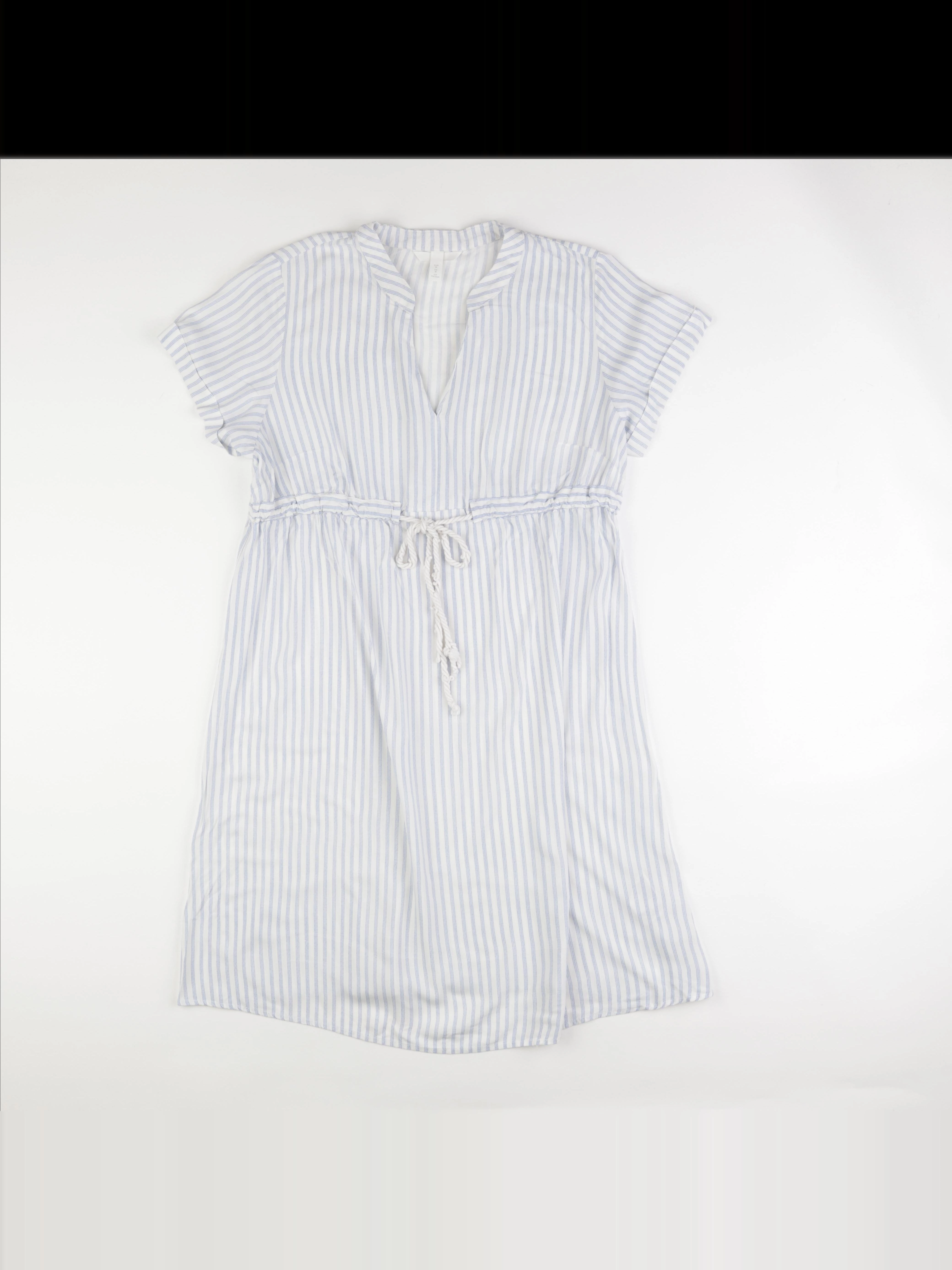 H&M - robe grossesse bleu, blanc - m