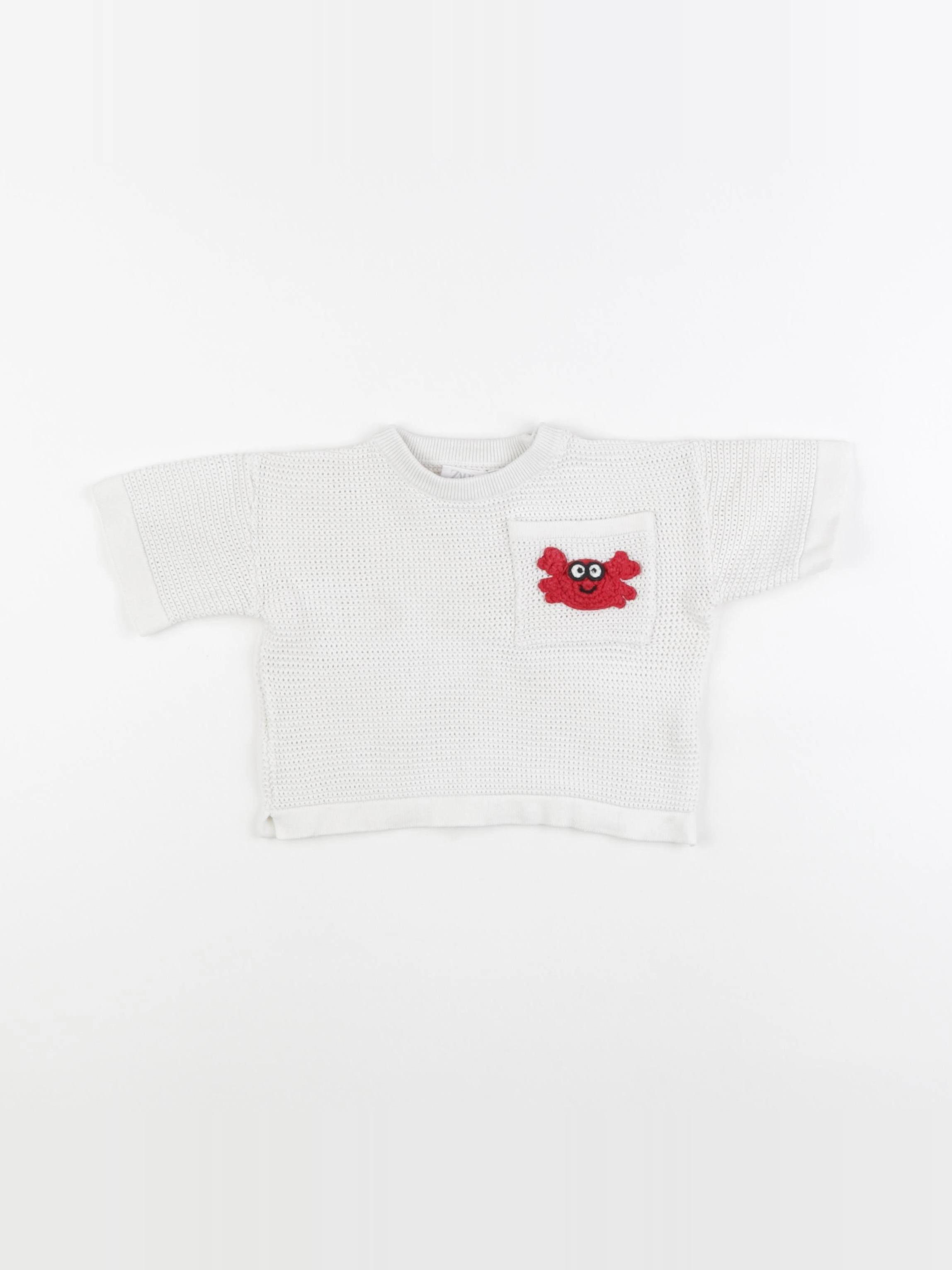 Zara - tee-shirt blanc, rouge - 4 ans