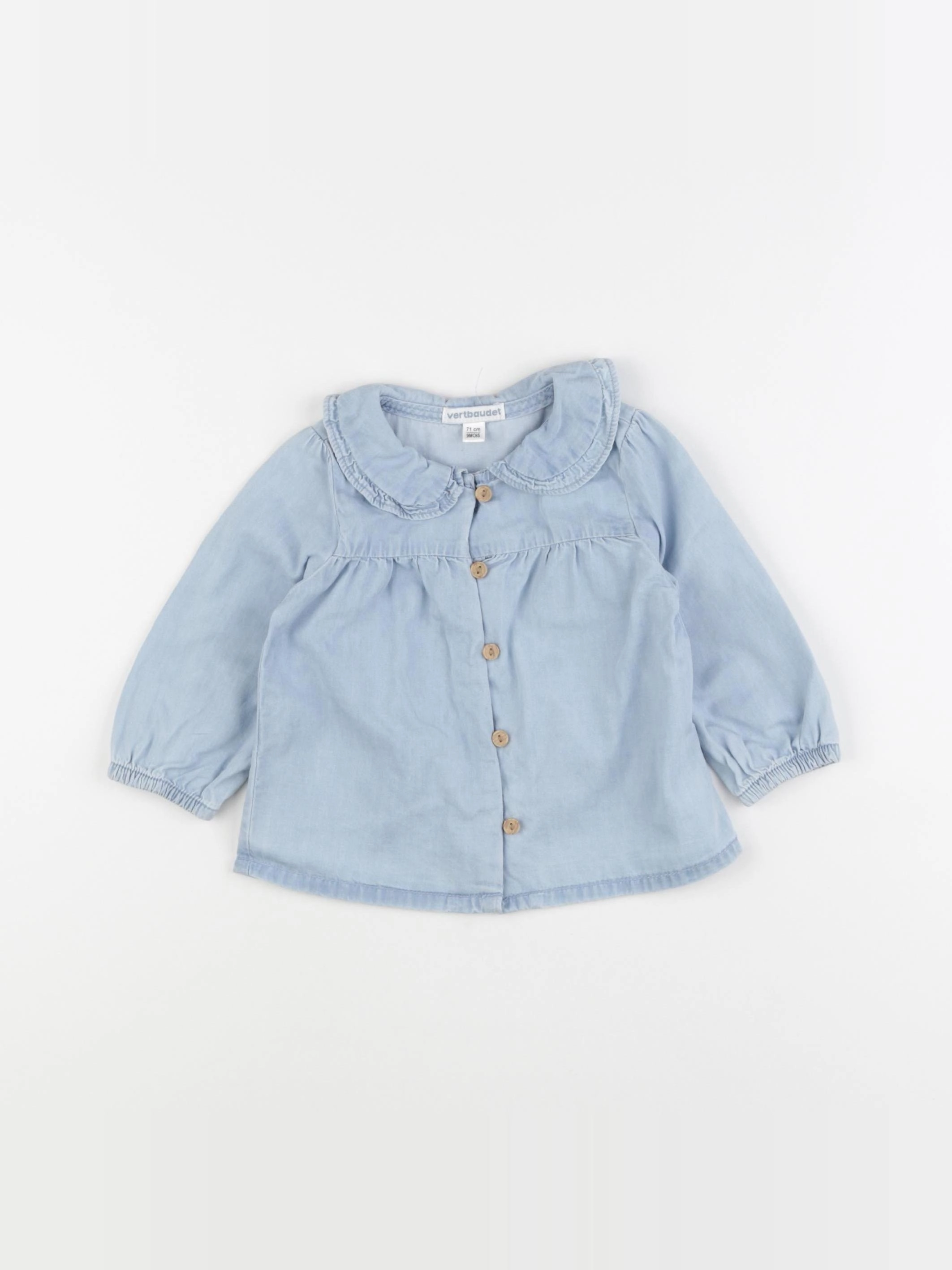 Vertbaudet - blouse bleu - 9 mois