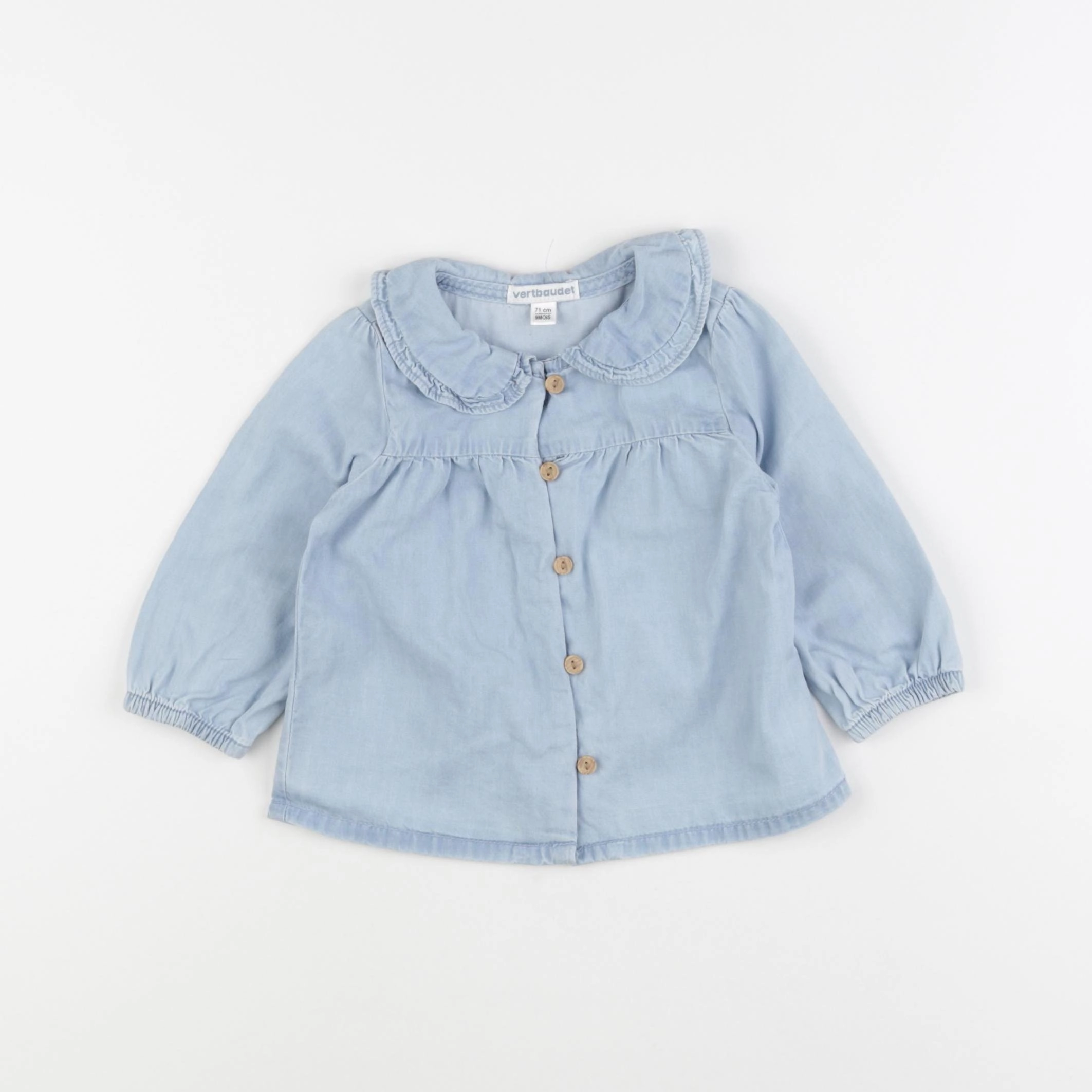 Vertbaudet - blouse bleu - 9 mois
