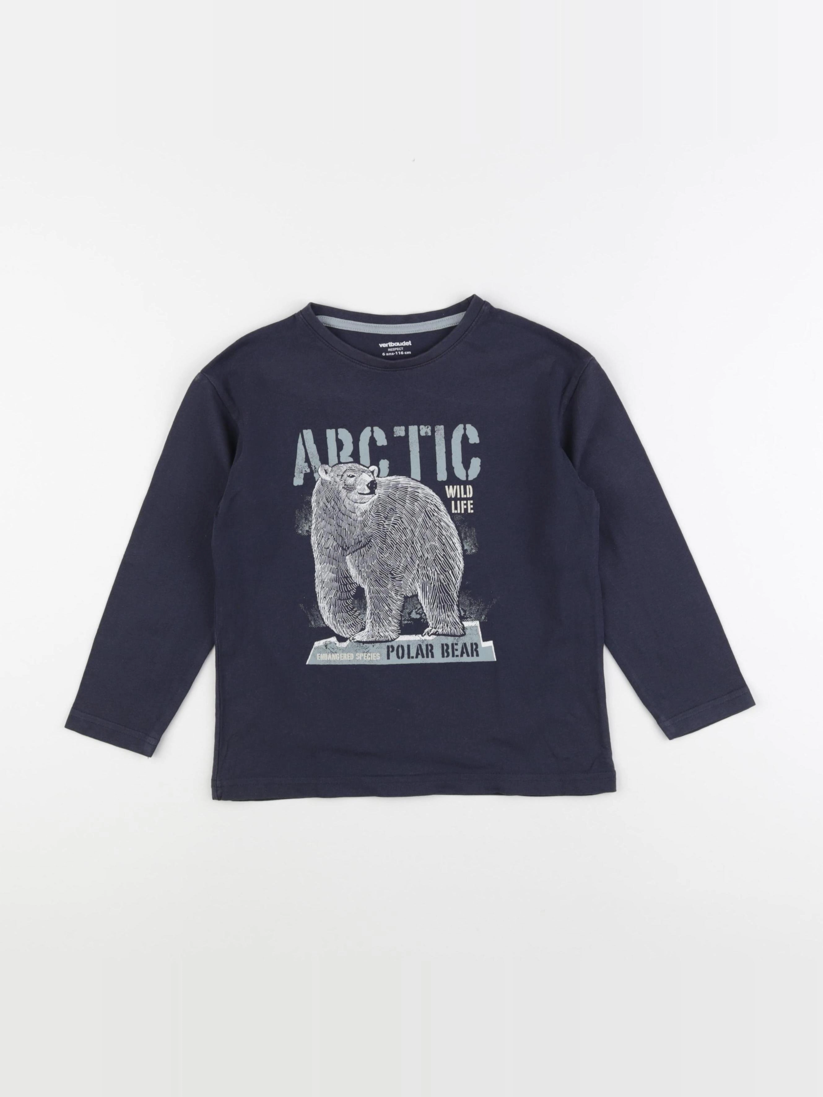 Vertbaudet - tee-shirt bleu - 6 ans