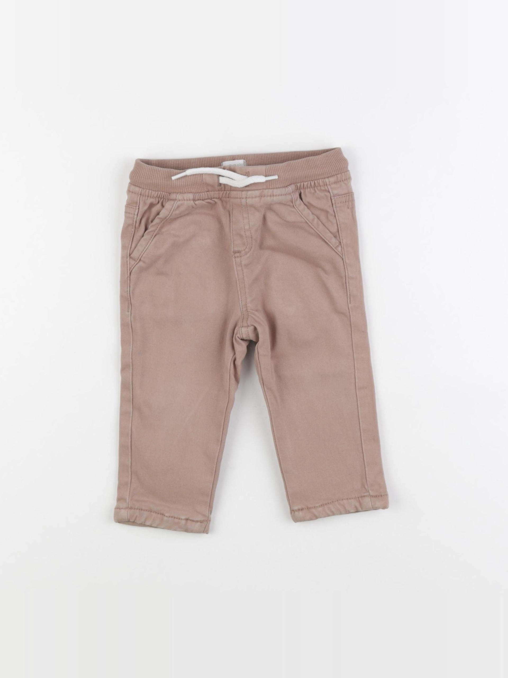 Vertbaudet - pantalon beige - 12 mois