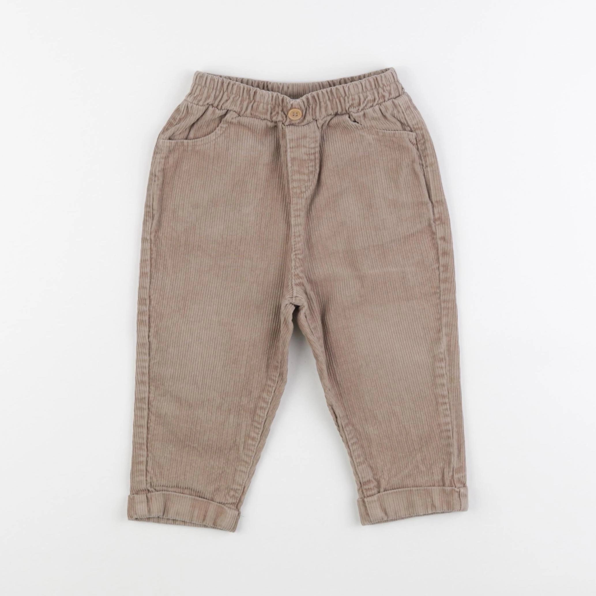 Vertbaudet - pantalon beige - 18 mois