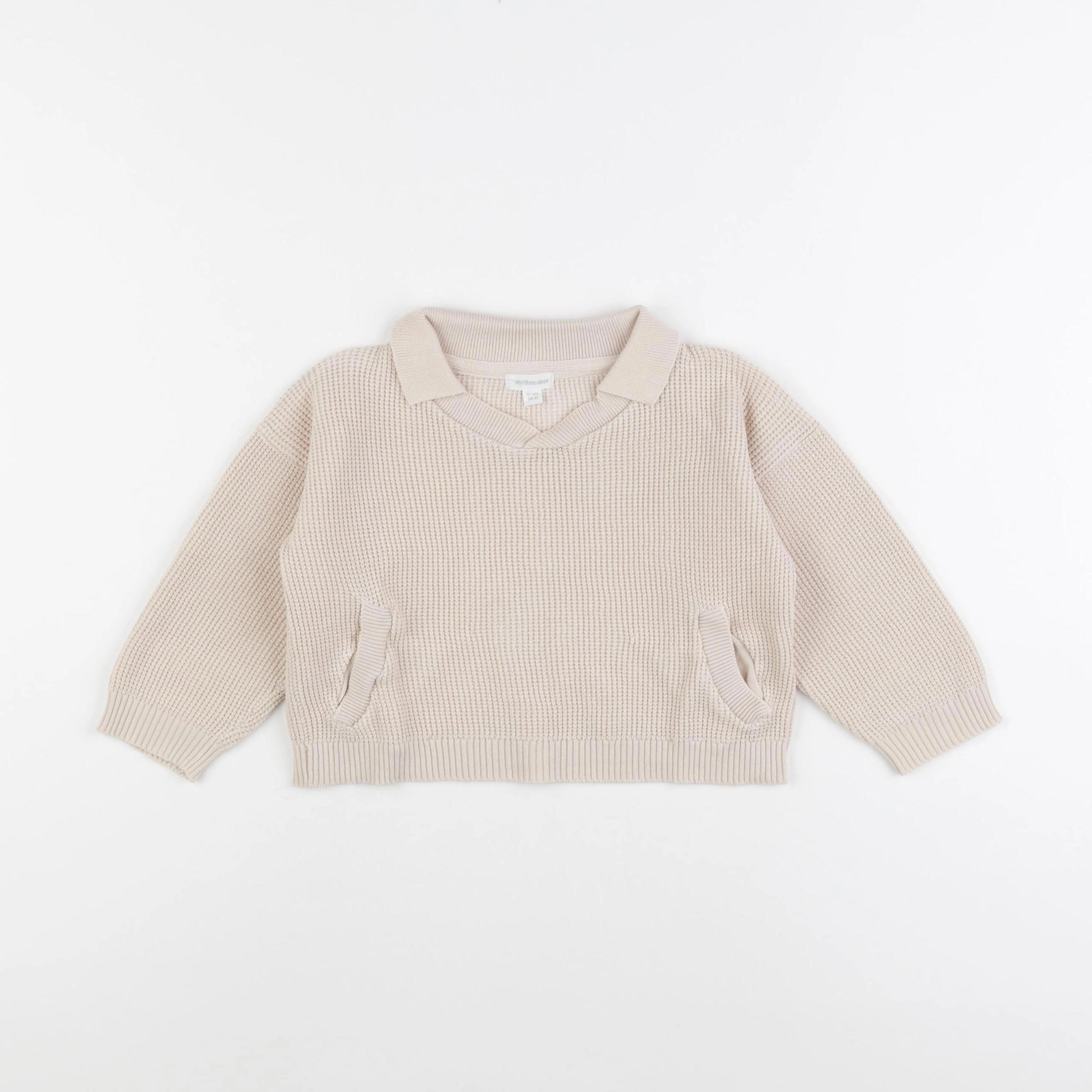Vertbaudet - sweat beige - 18 mois