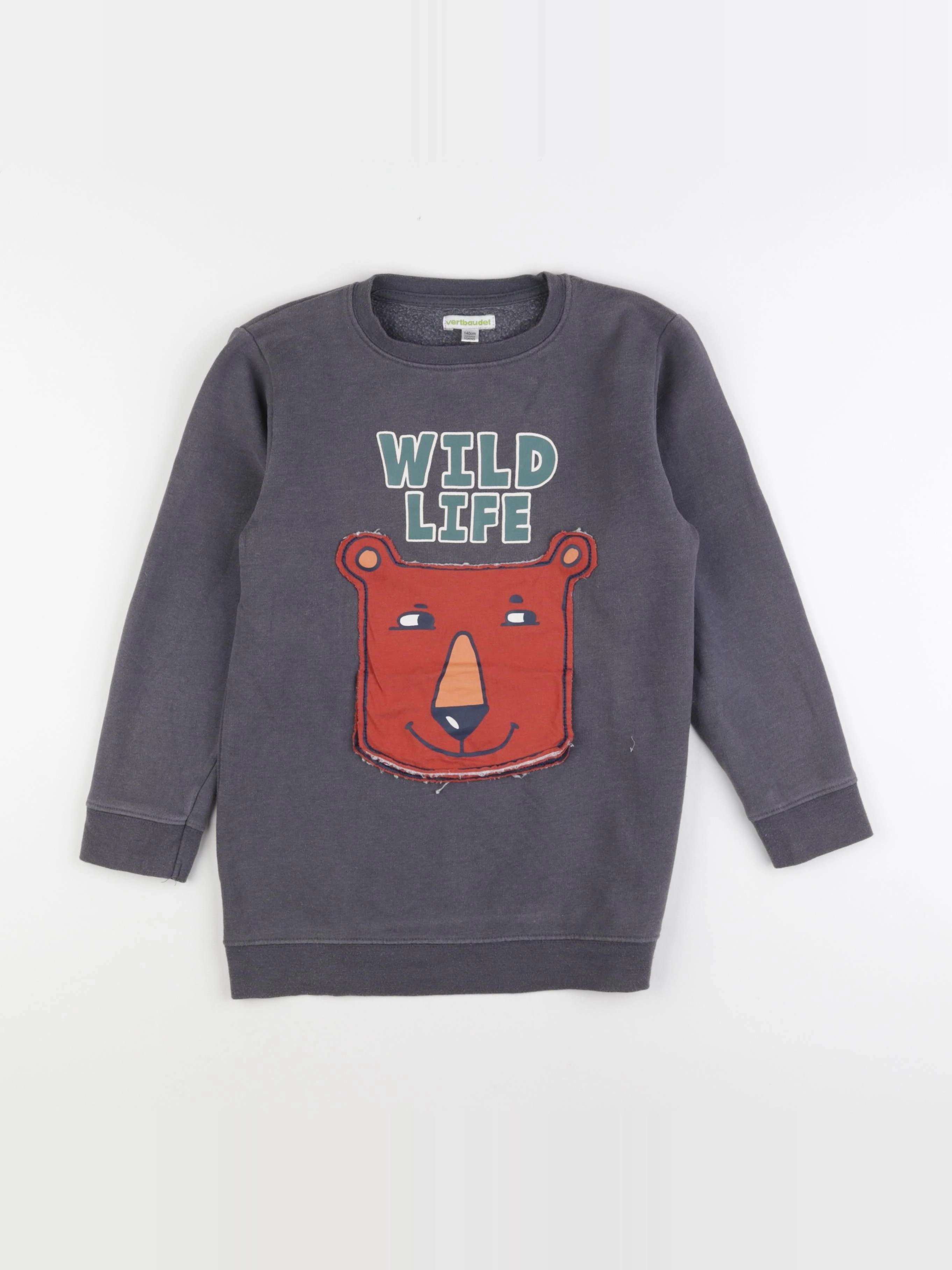 Vertbaudet - sweat gris - 10 ans