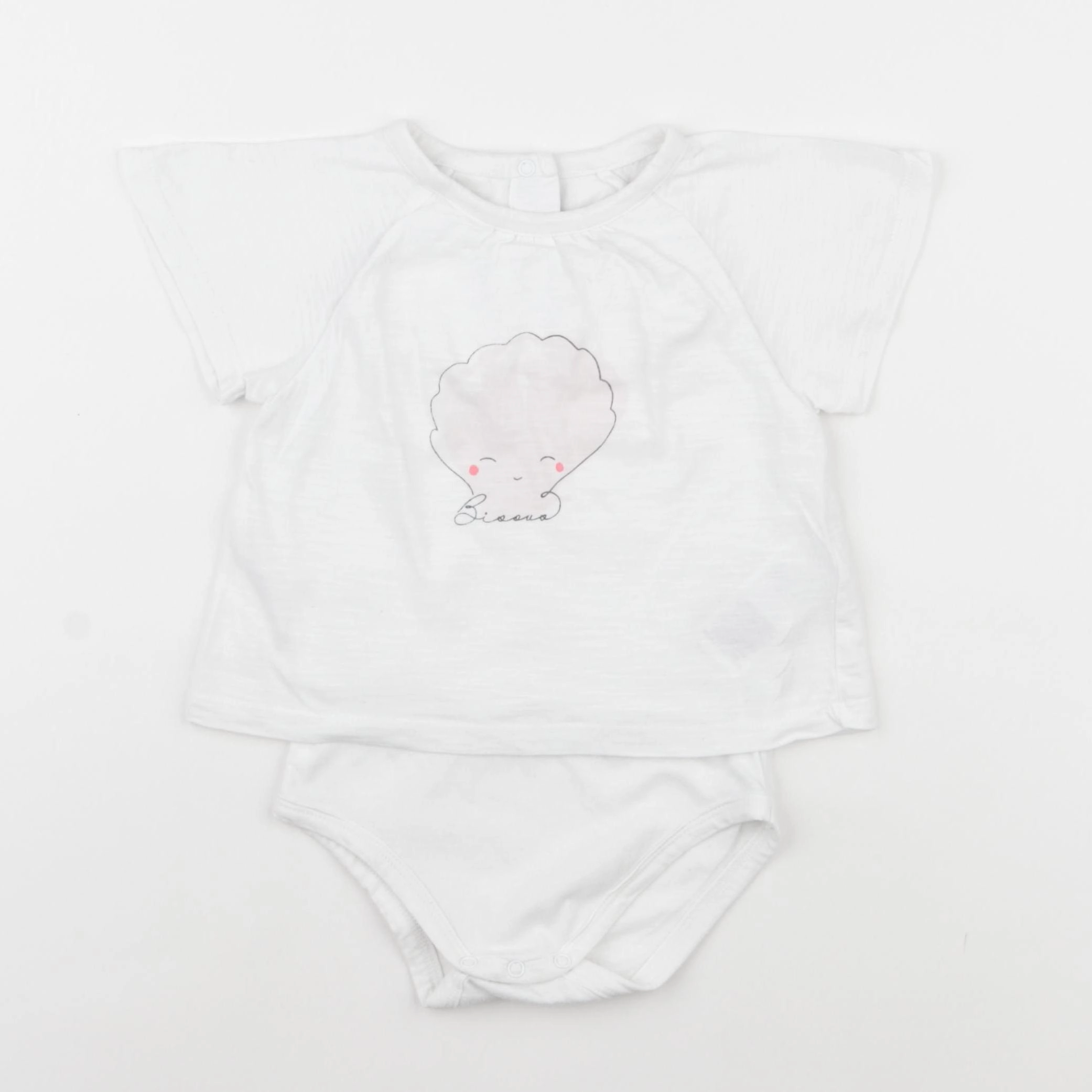 Vertbaudet - body tee-shirt blanc - 18 mois