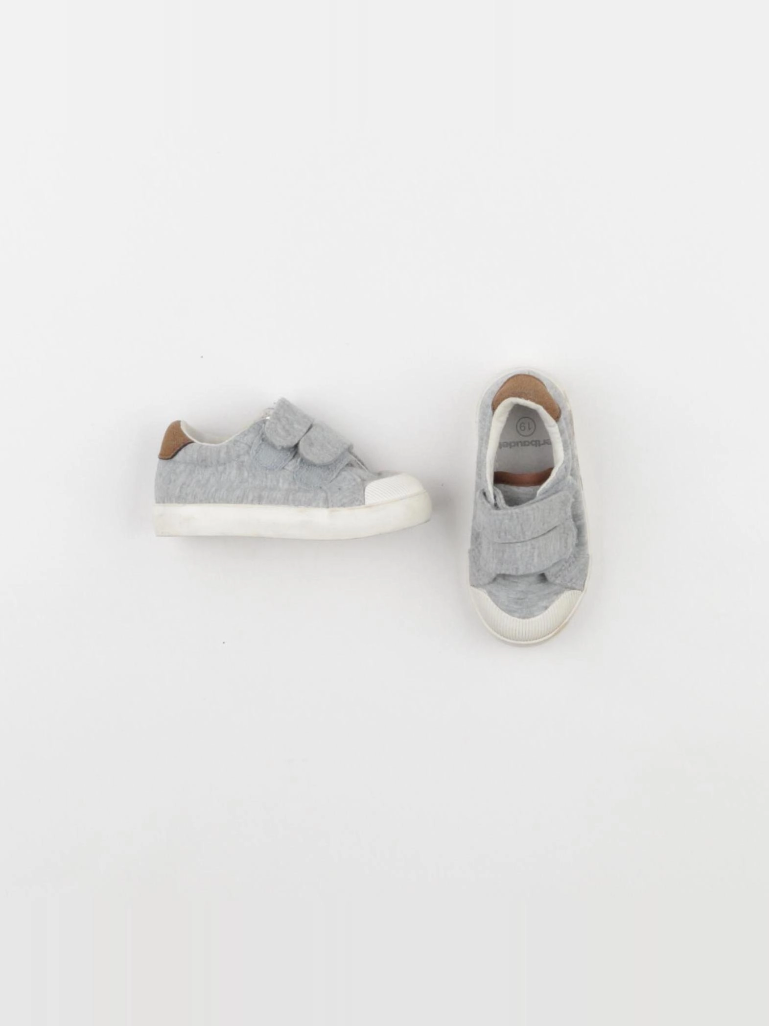 Vertbaudet - tennis à scratch/ lacets gris - pointure 19