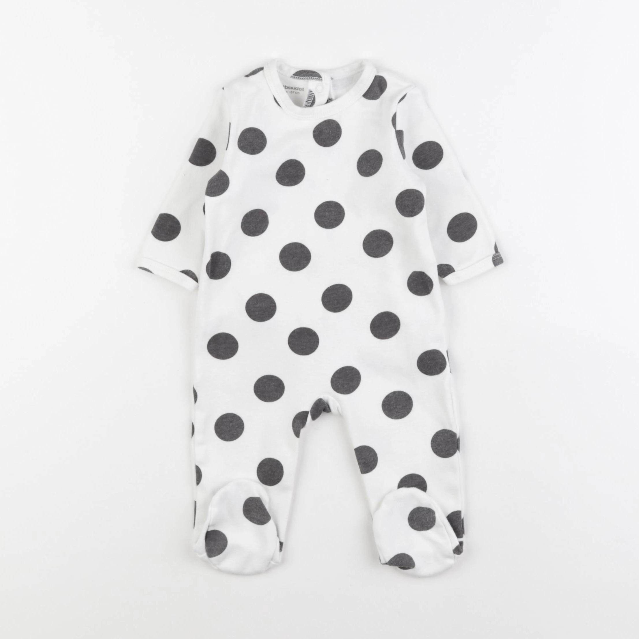 Vertbaudet - pyjama coton blanc - 6 mois