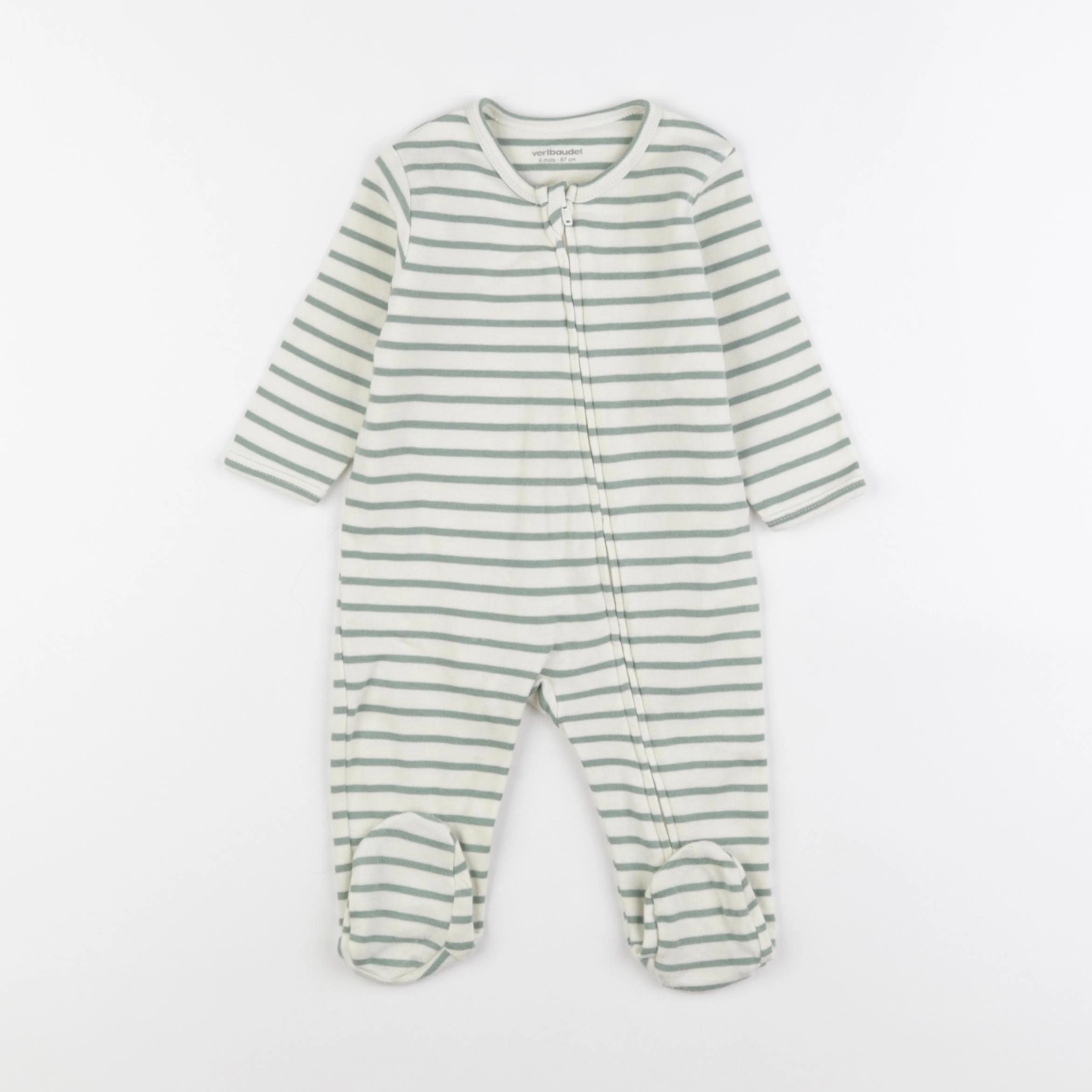 Vertbaudet - pyjama coton vert - 6 mois