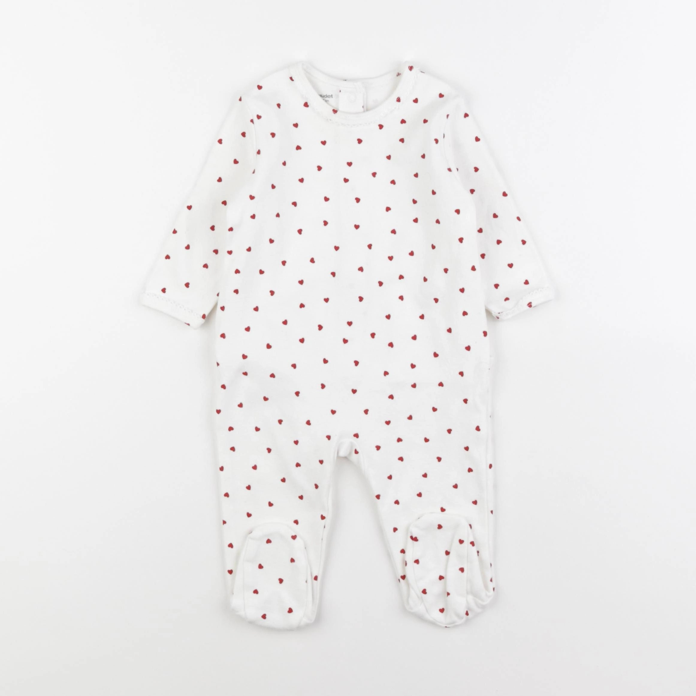 Vertbaudet - pyjama coton blanc - 6 mois