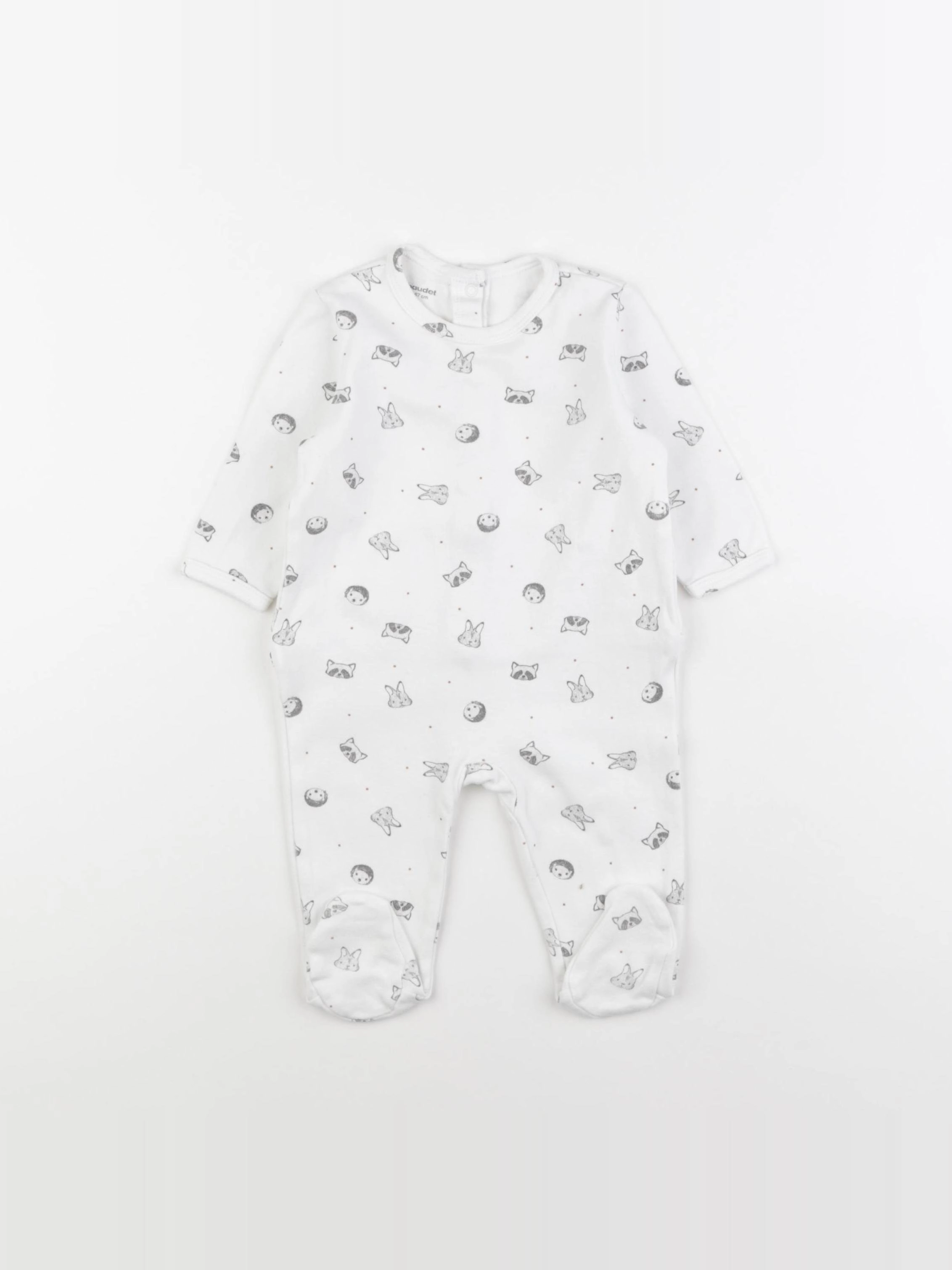 Vertbaudet - pyjama coton blanc - 6 mois
