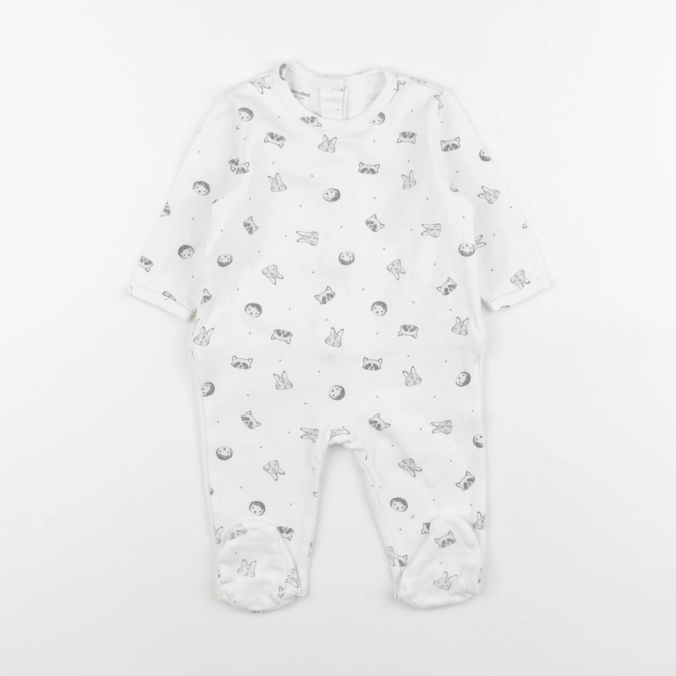 Vertbaudet - pyjama coton blanc - 6 mois