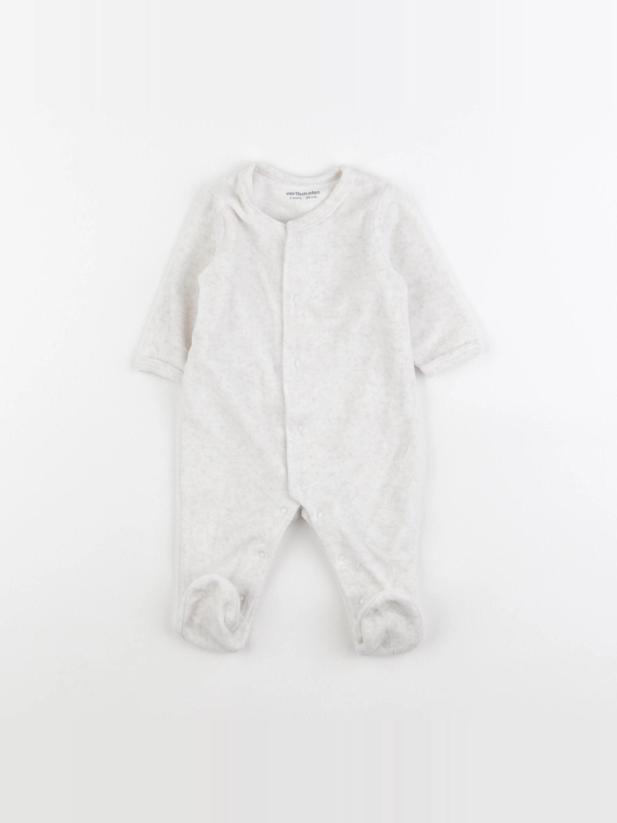 Vertbaudet - pyjama velours gris - 3 mois