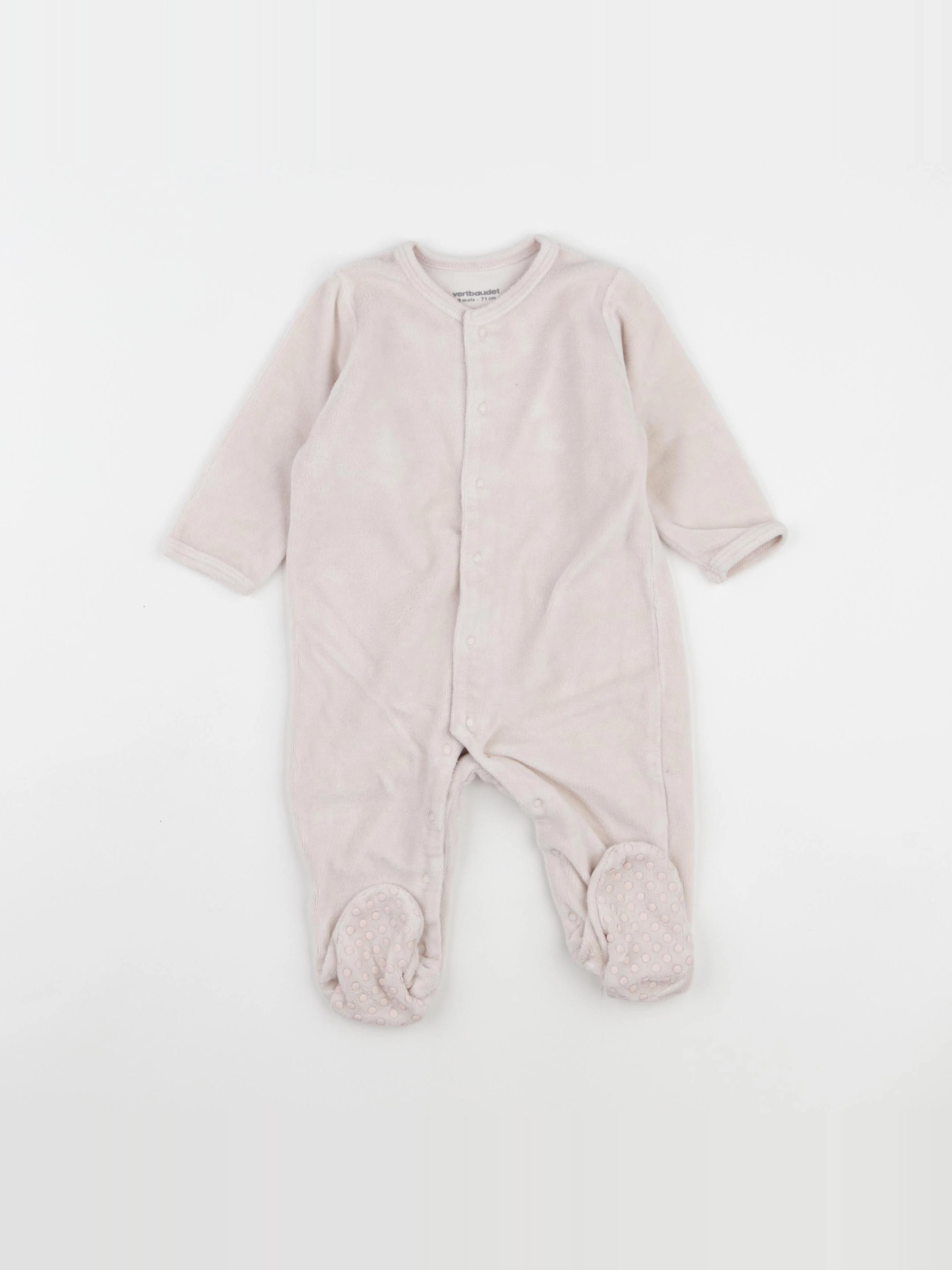 Vertbaudet - pyjama velours rose - 9 mois