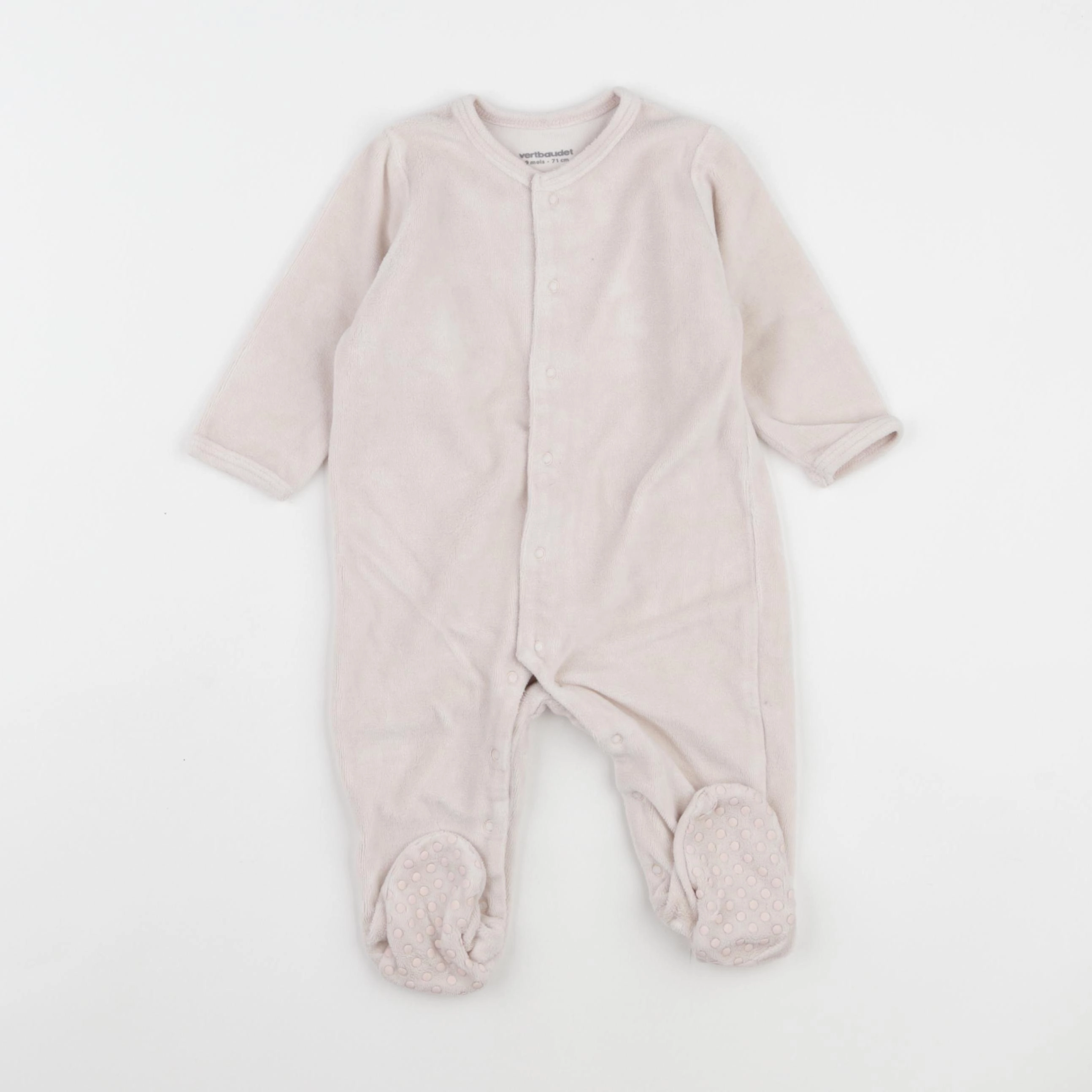 Vertbaudet - pyjama velours rose - 9 mois