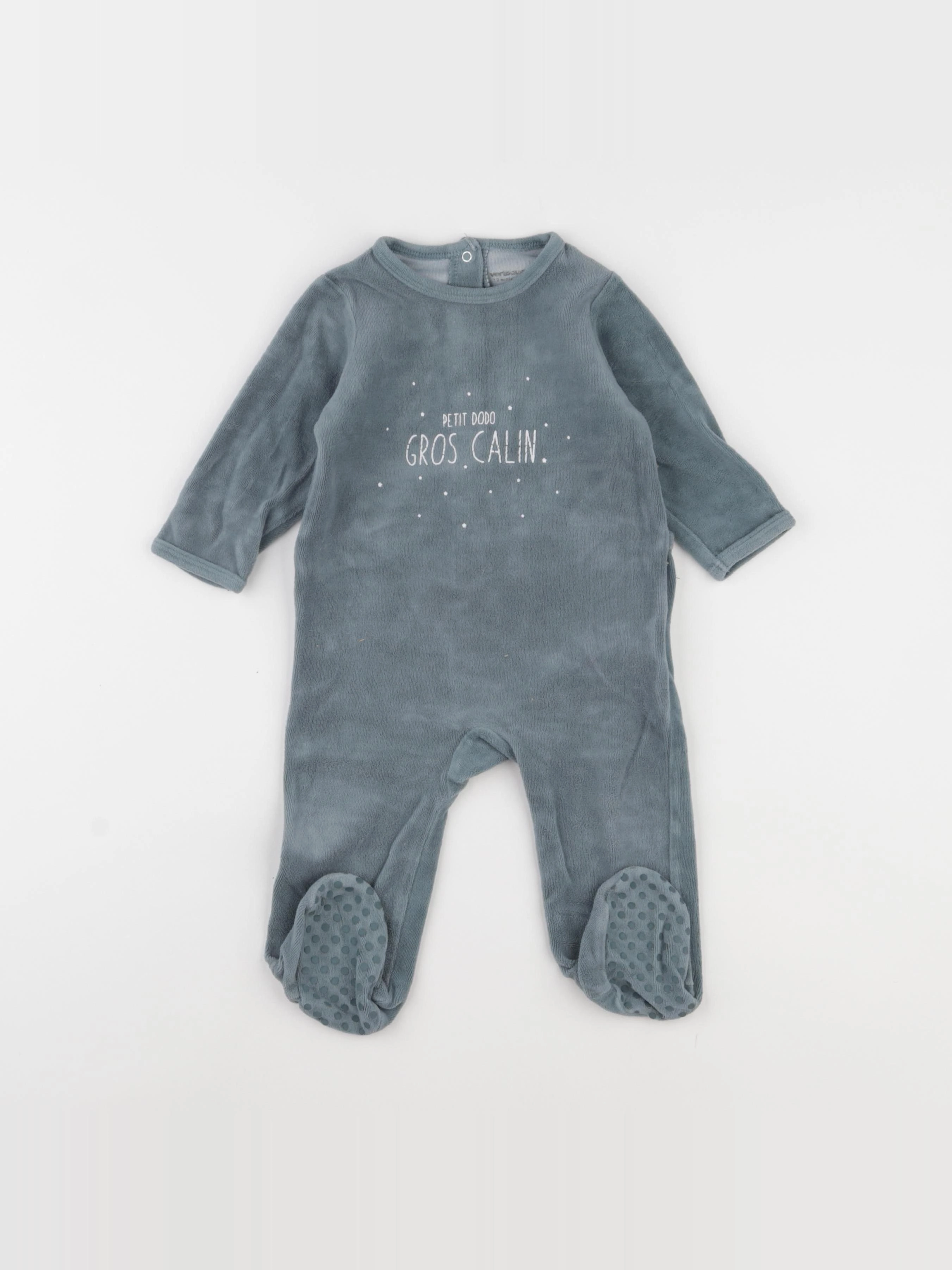 Vertbaudet - pyjama velours bleu - 12 mois