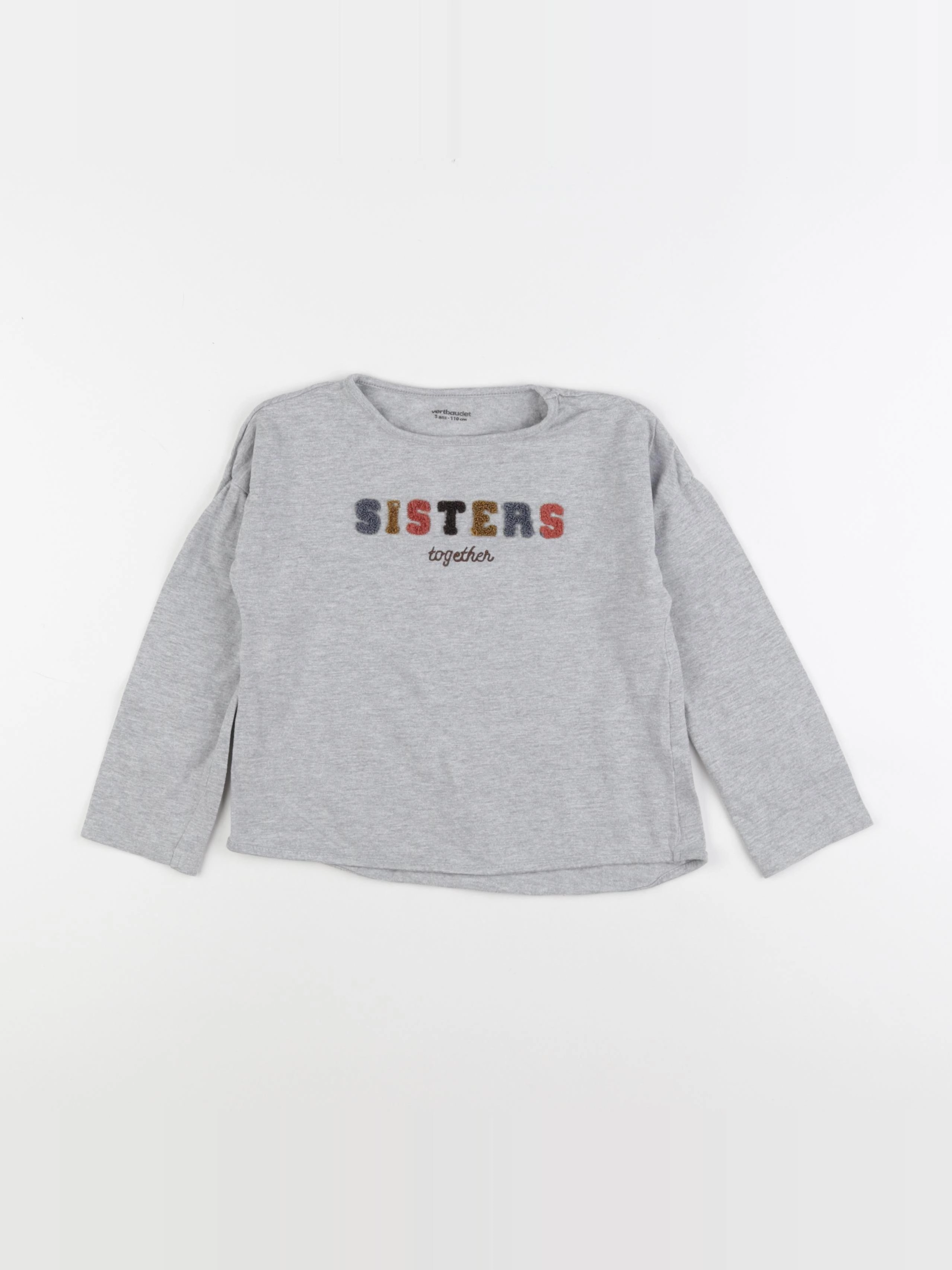 Vertbaudet - tee-shirt gris - 5 ans